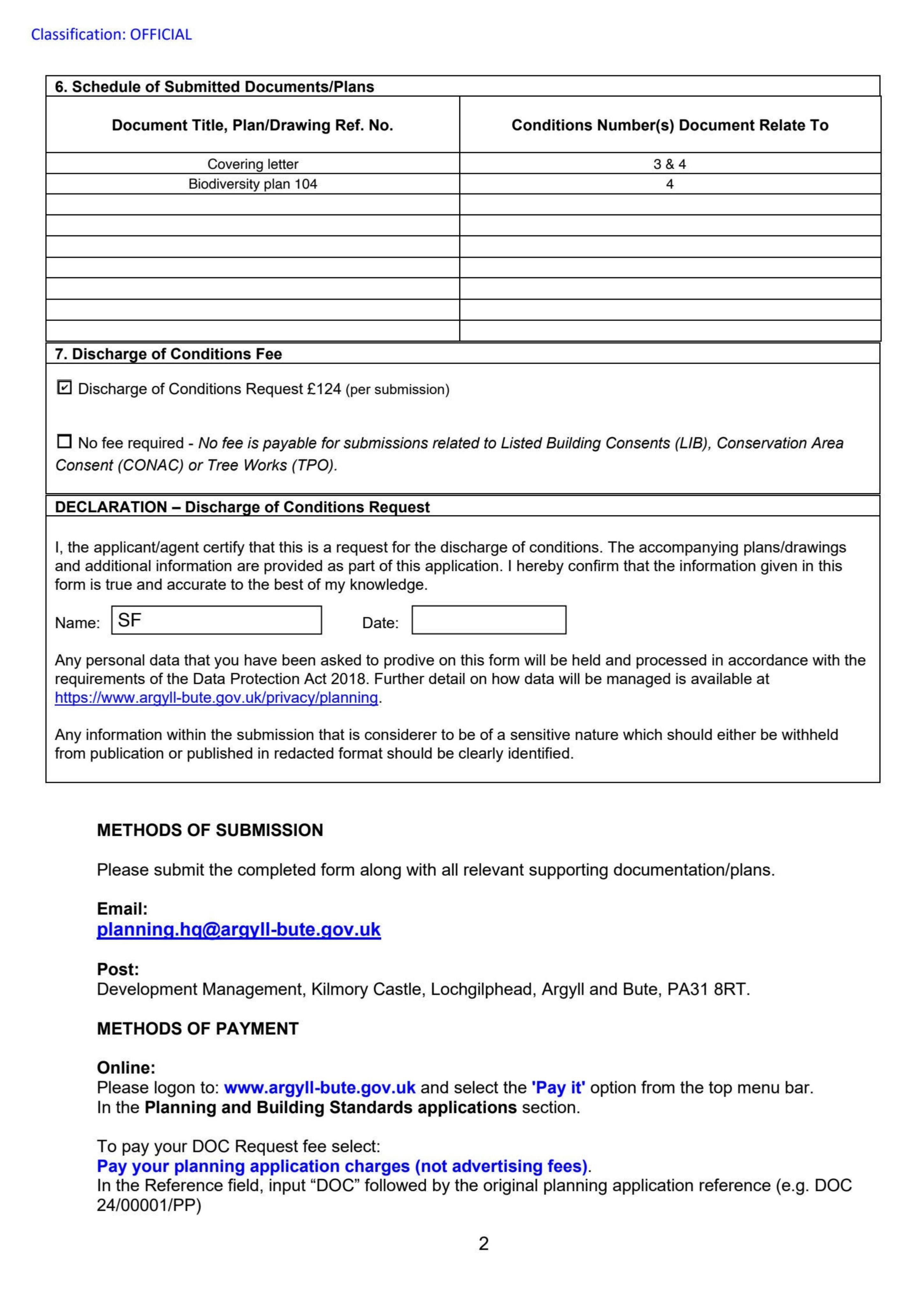 Planning document