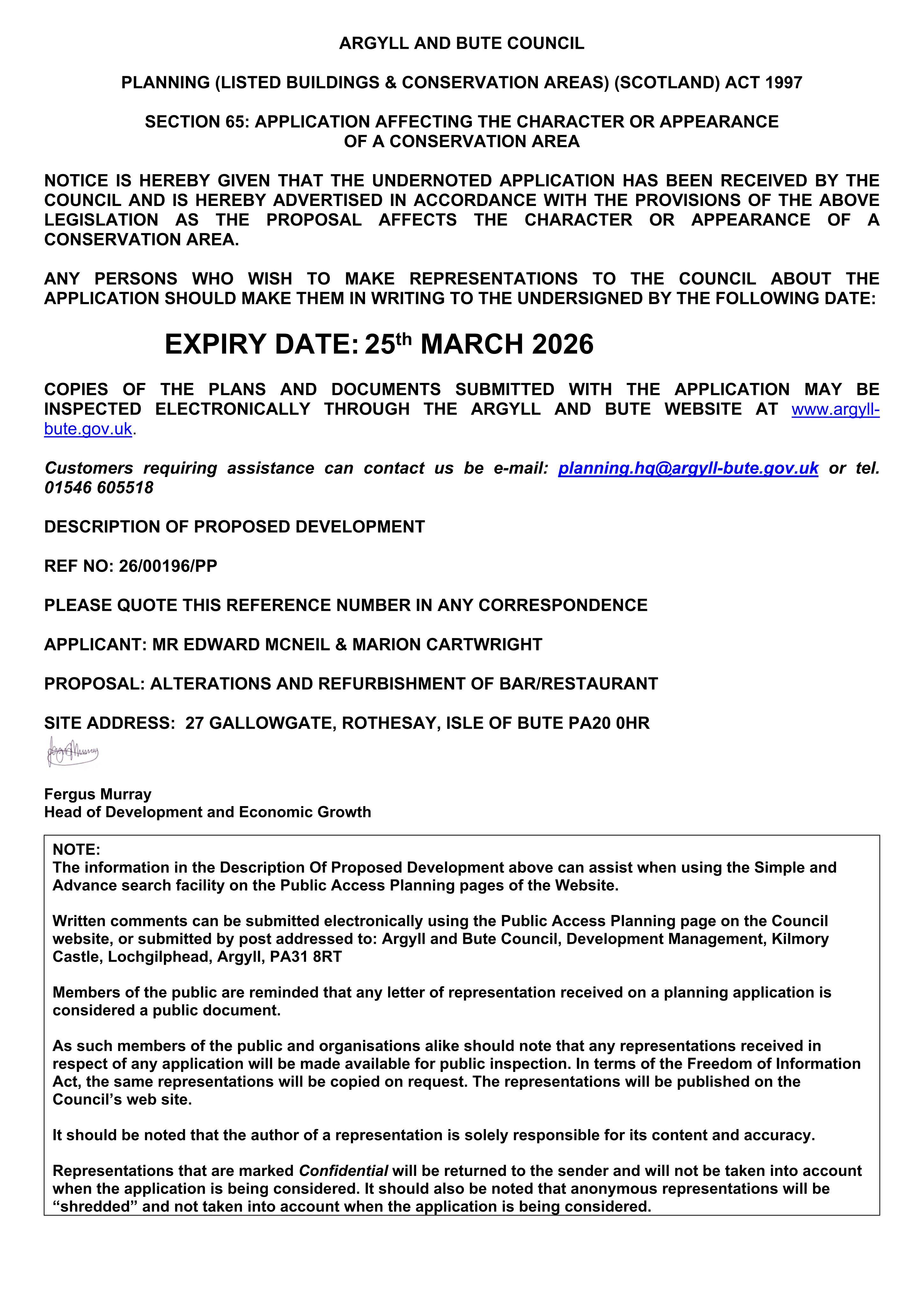 Planning document