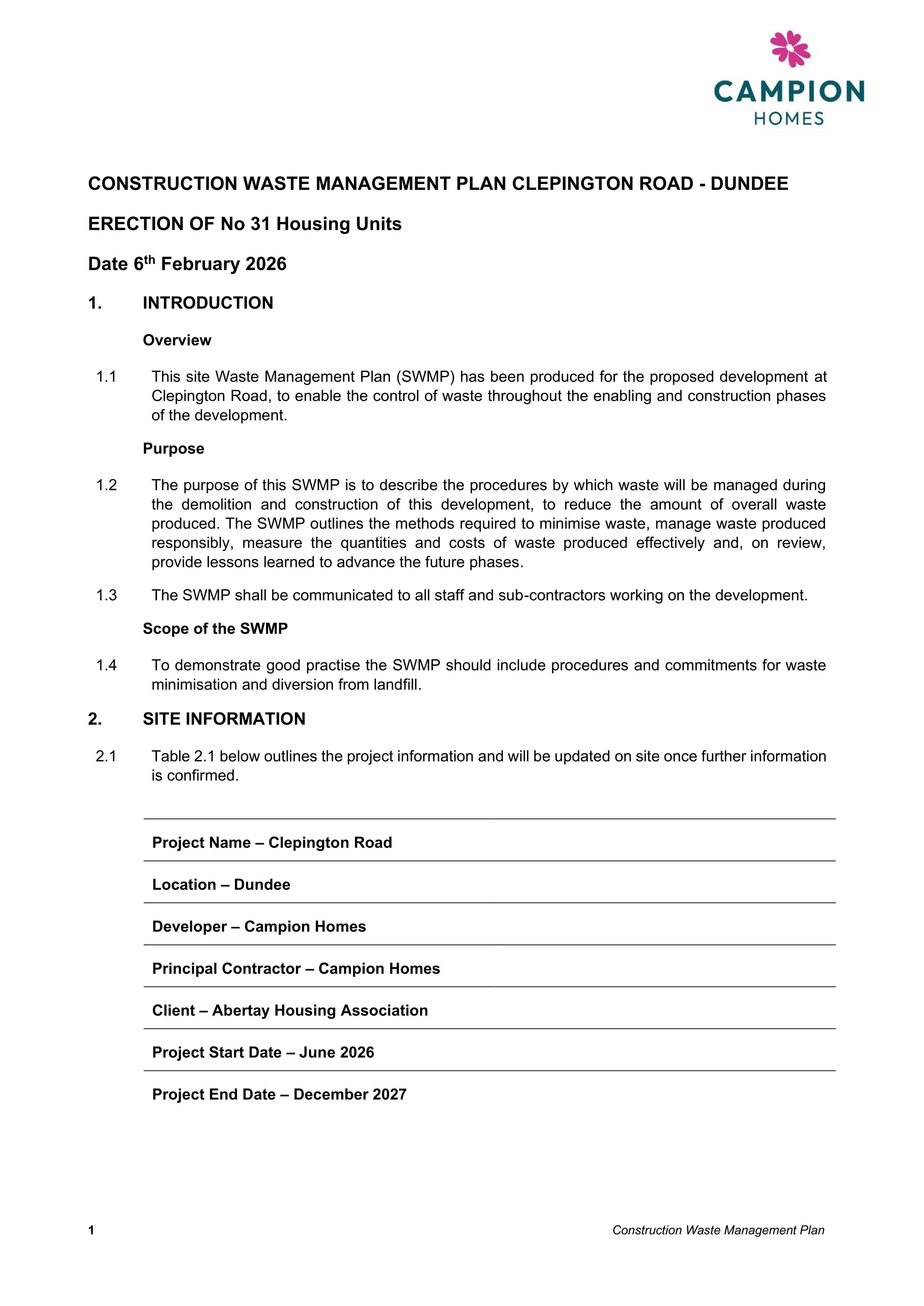 Planning document