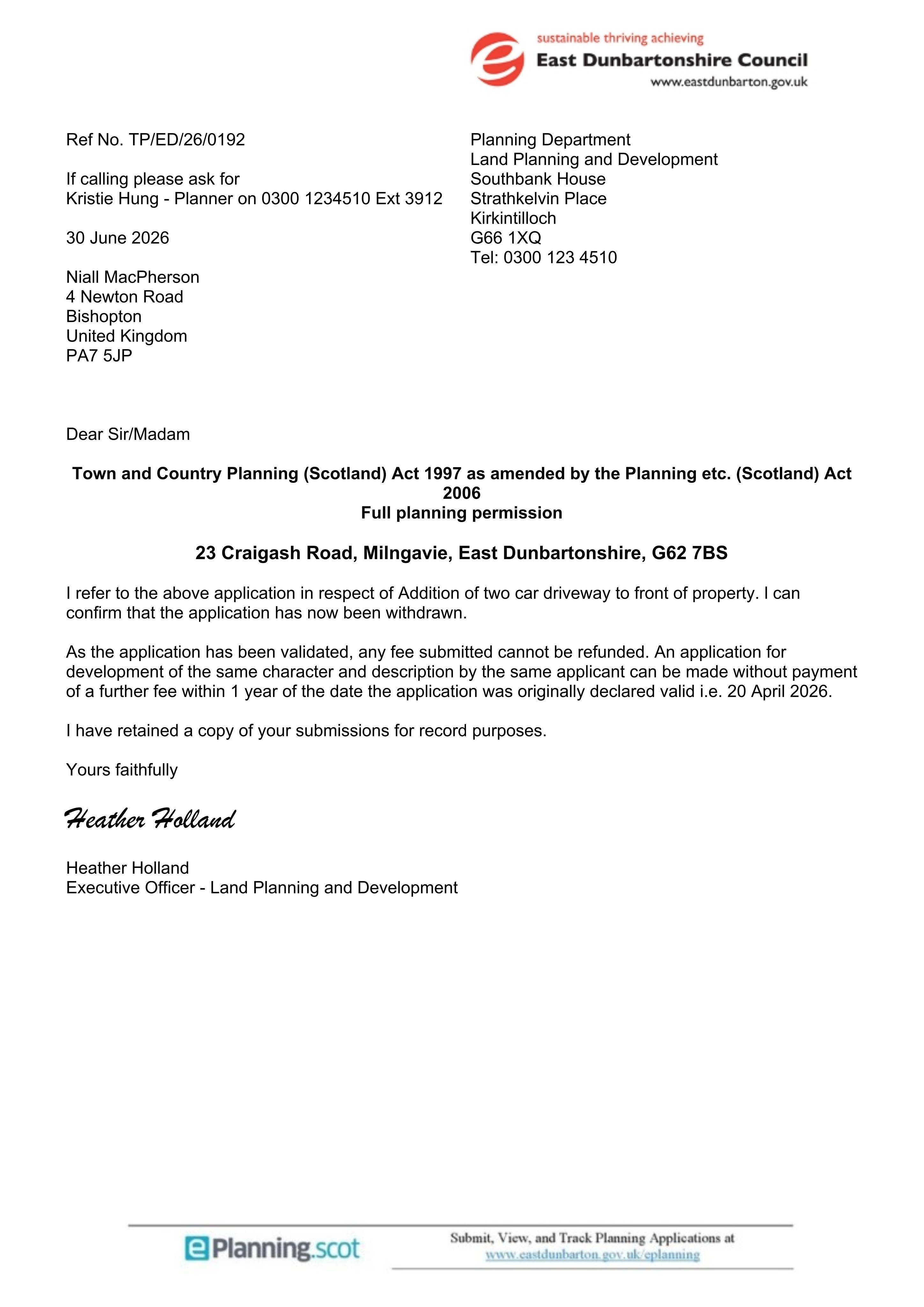 Planning document