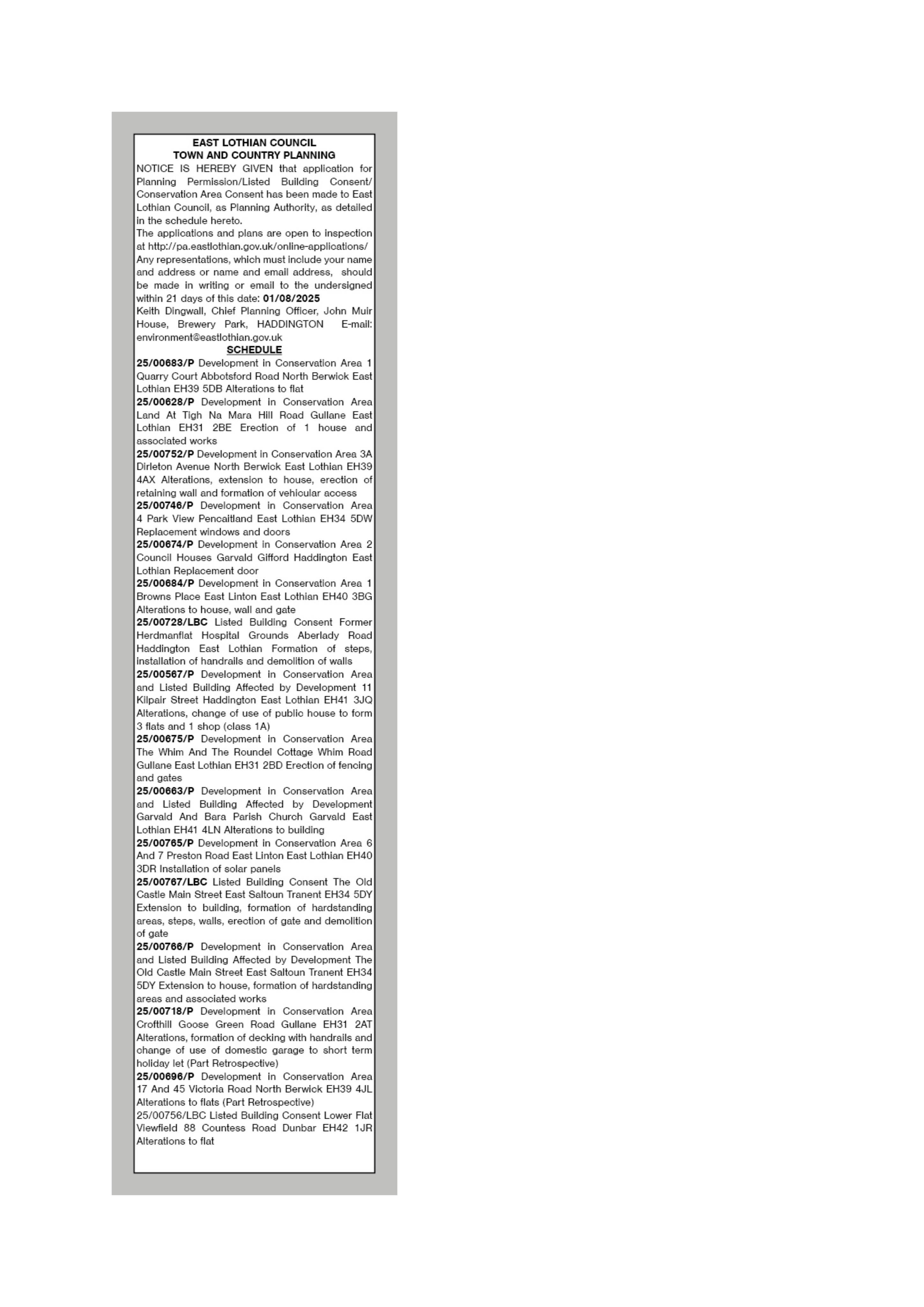 Planning document
