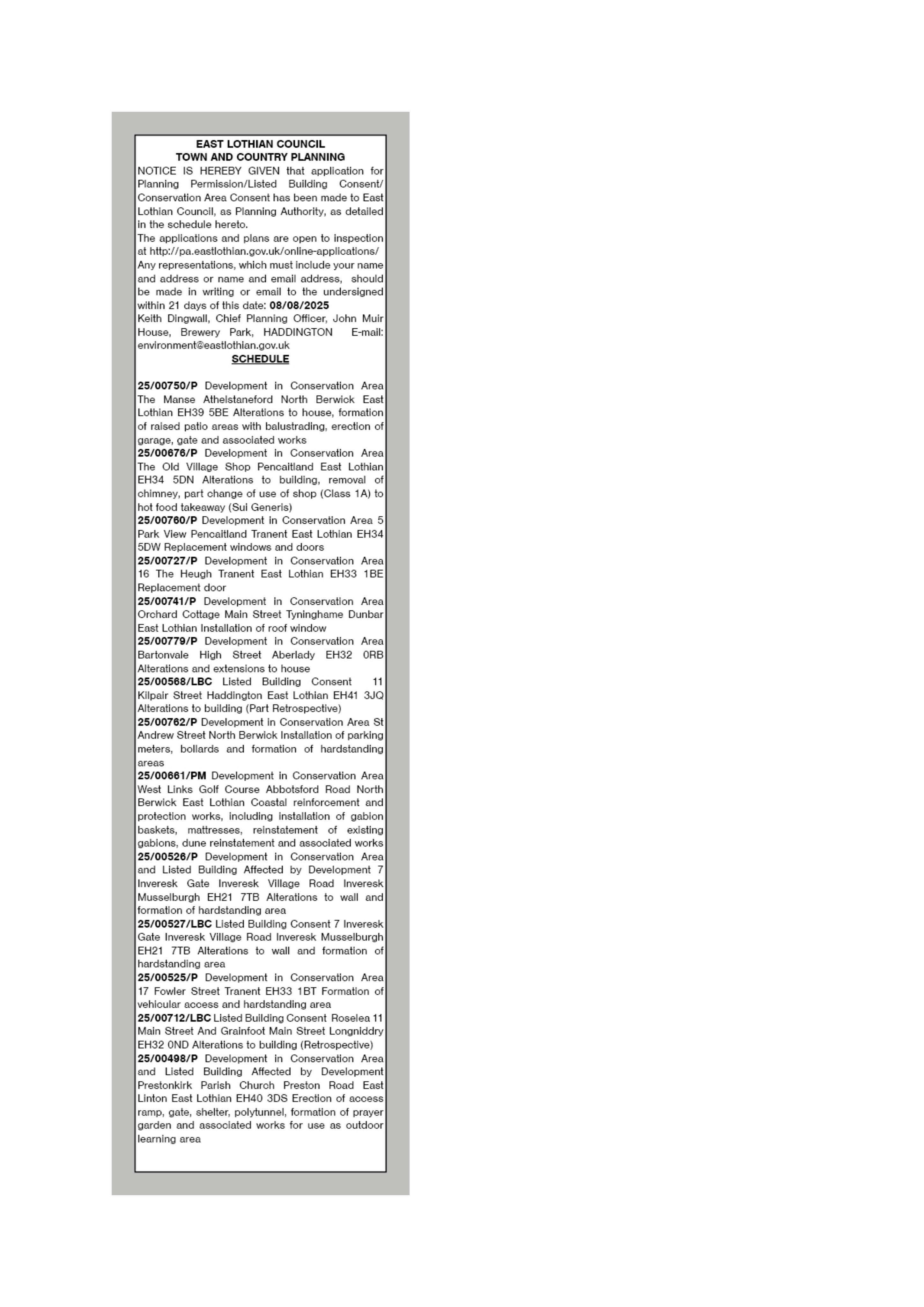 Planning document