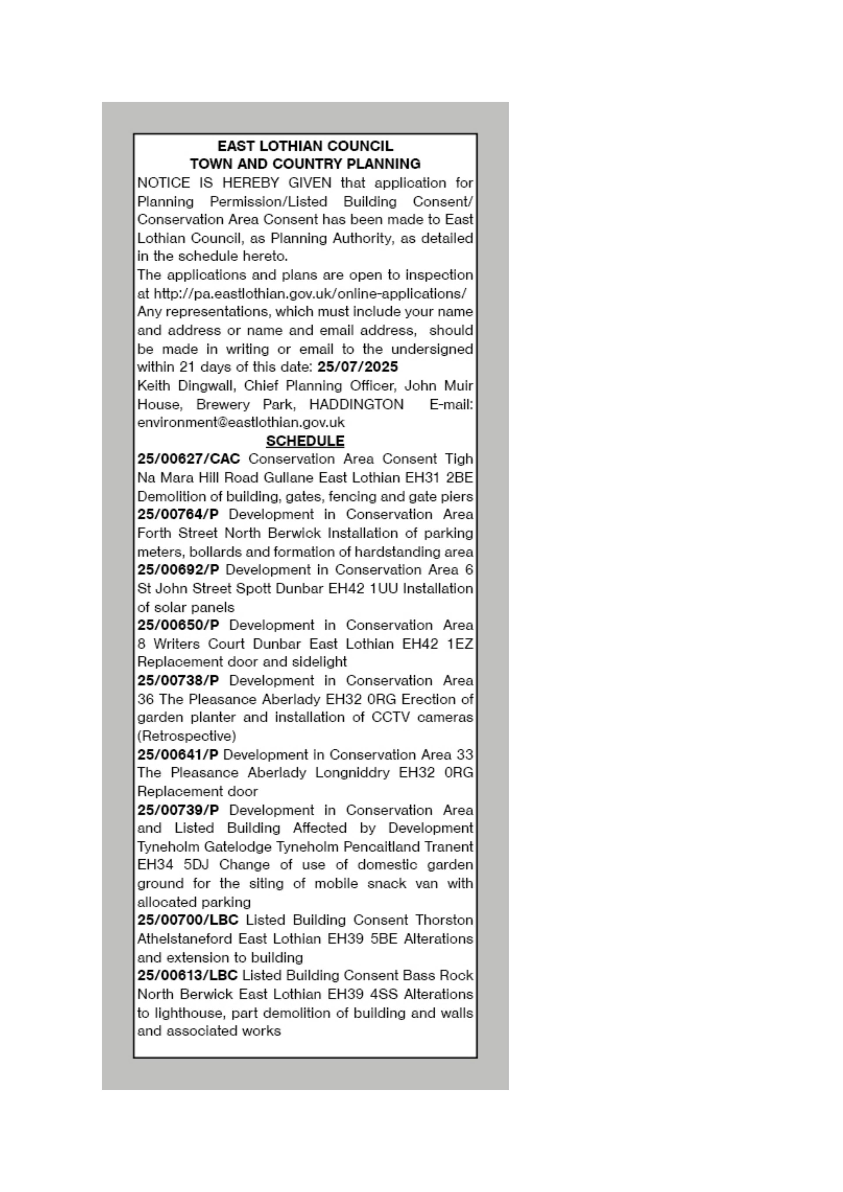 Planning document