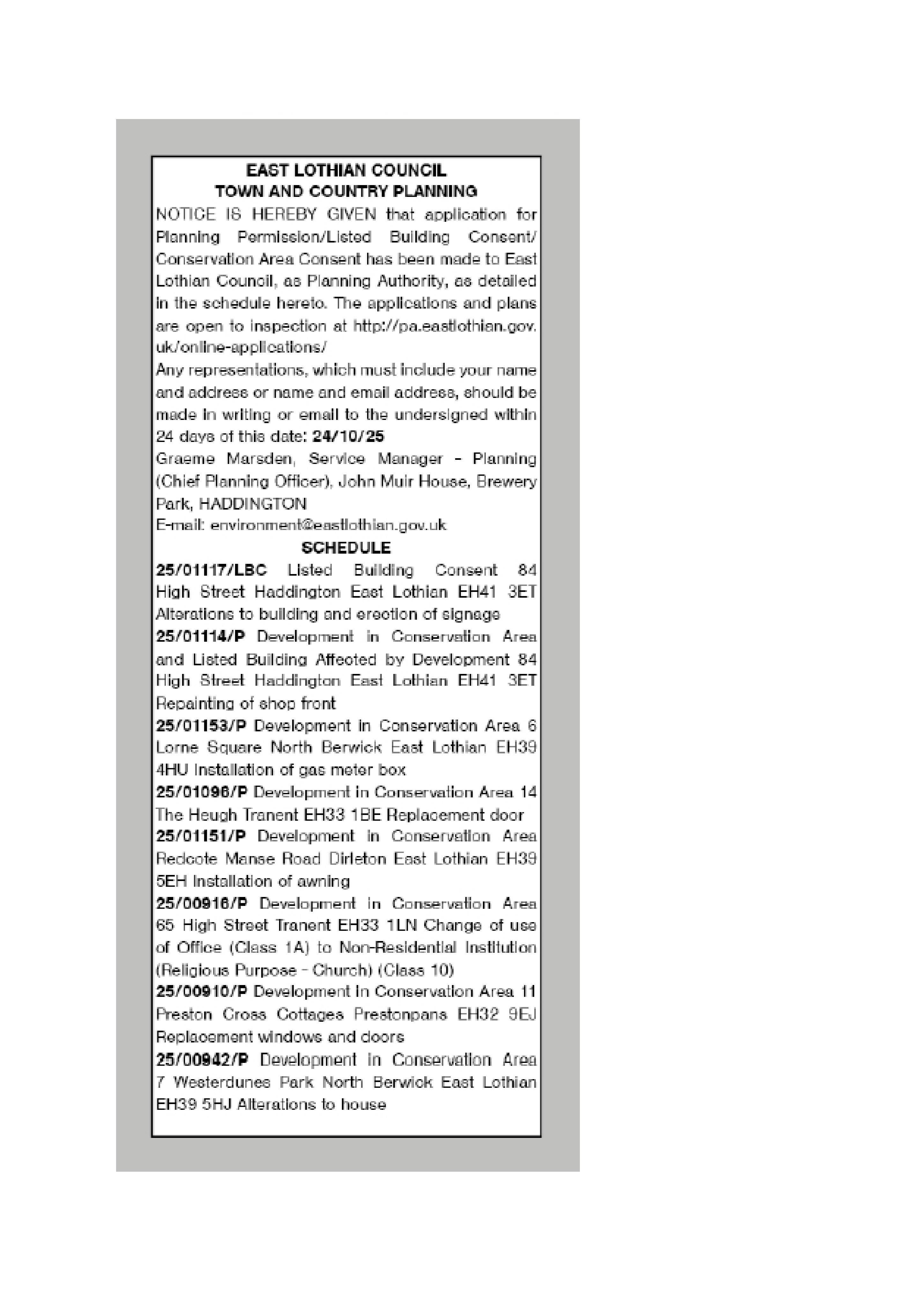 Planning document