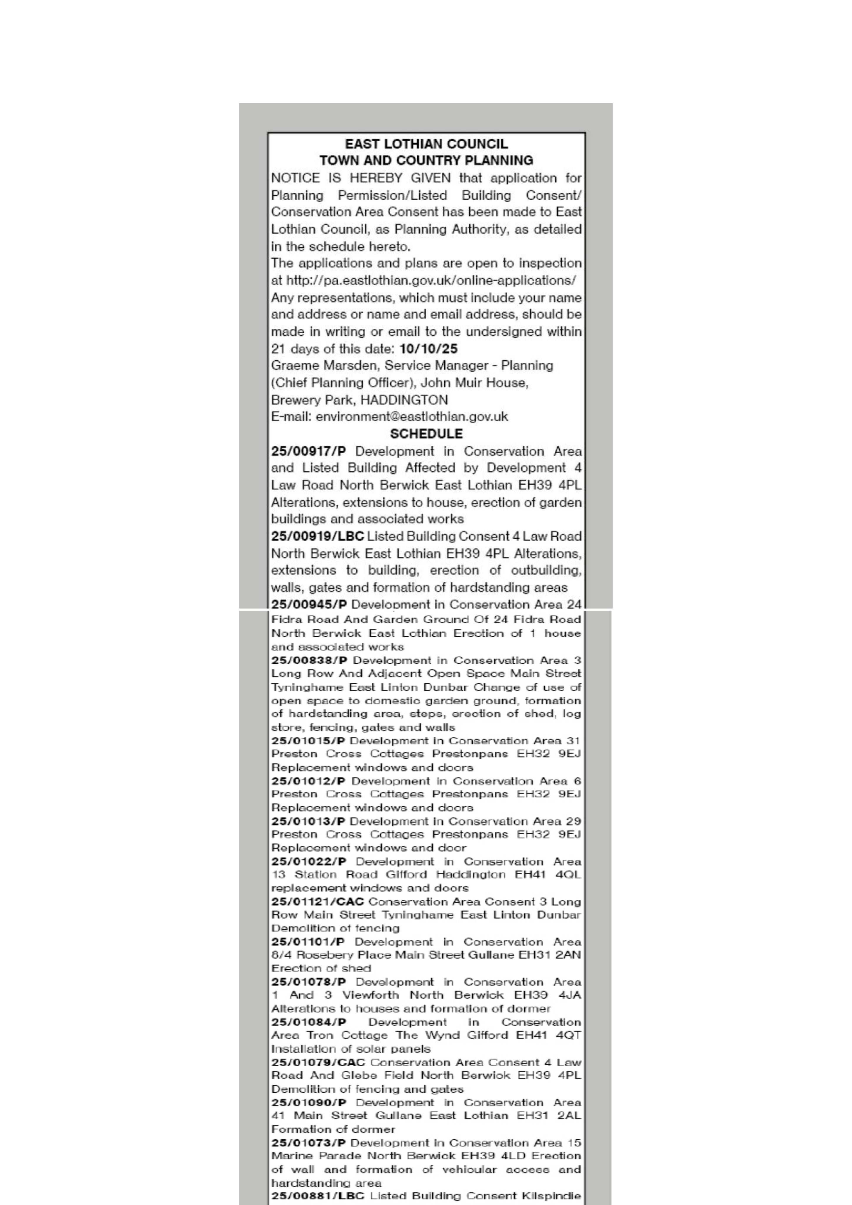 Planning document