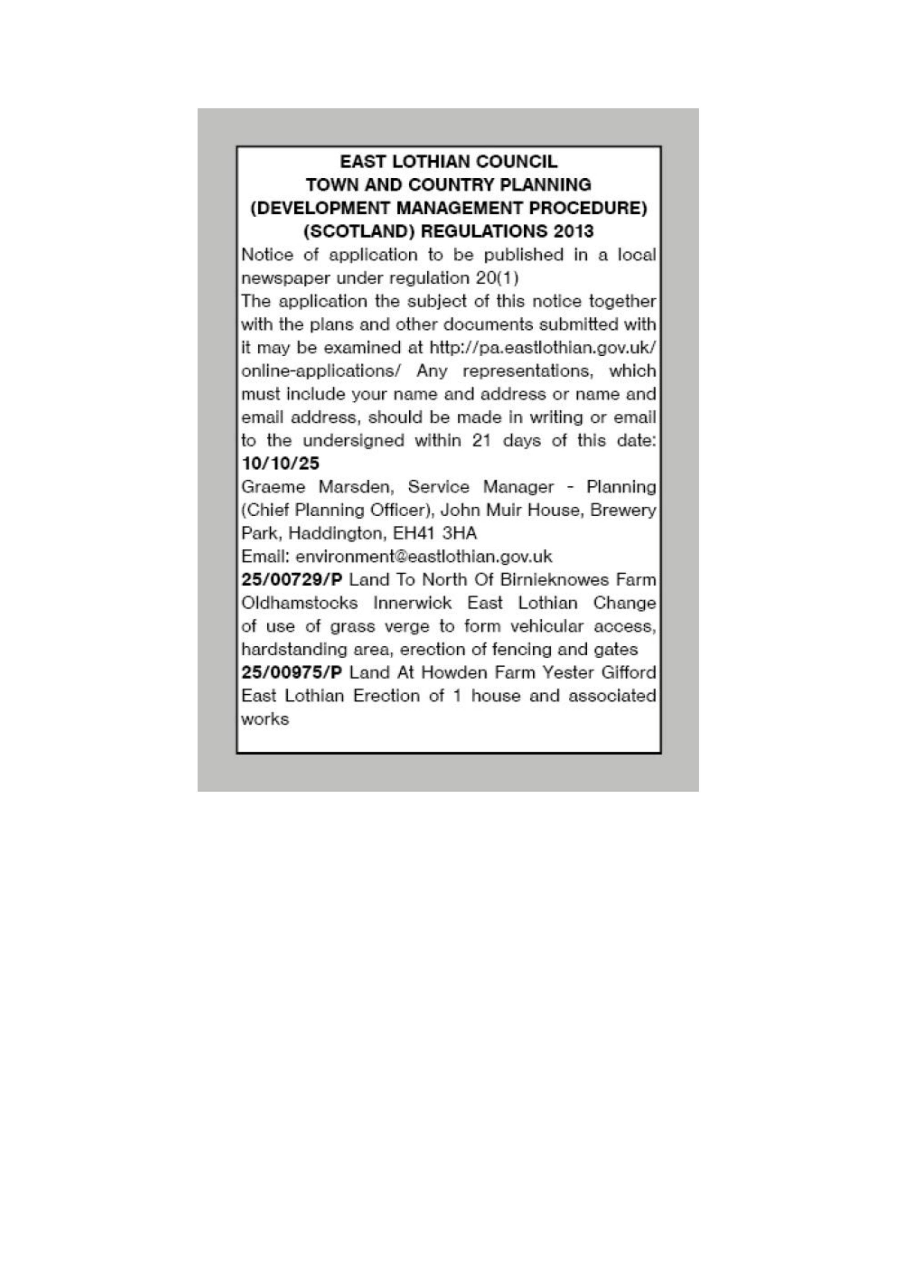 Planning document
