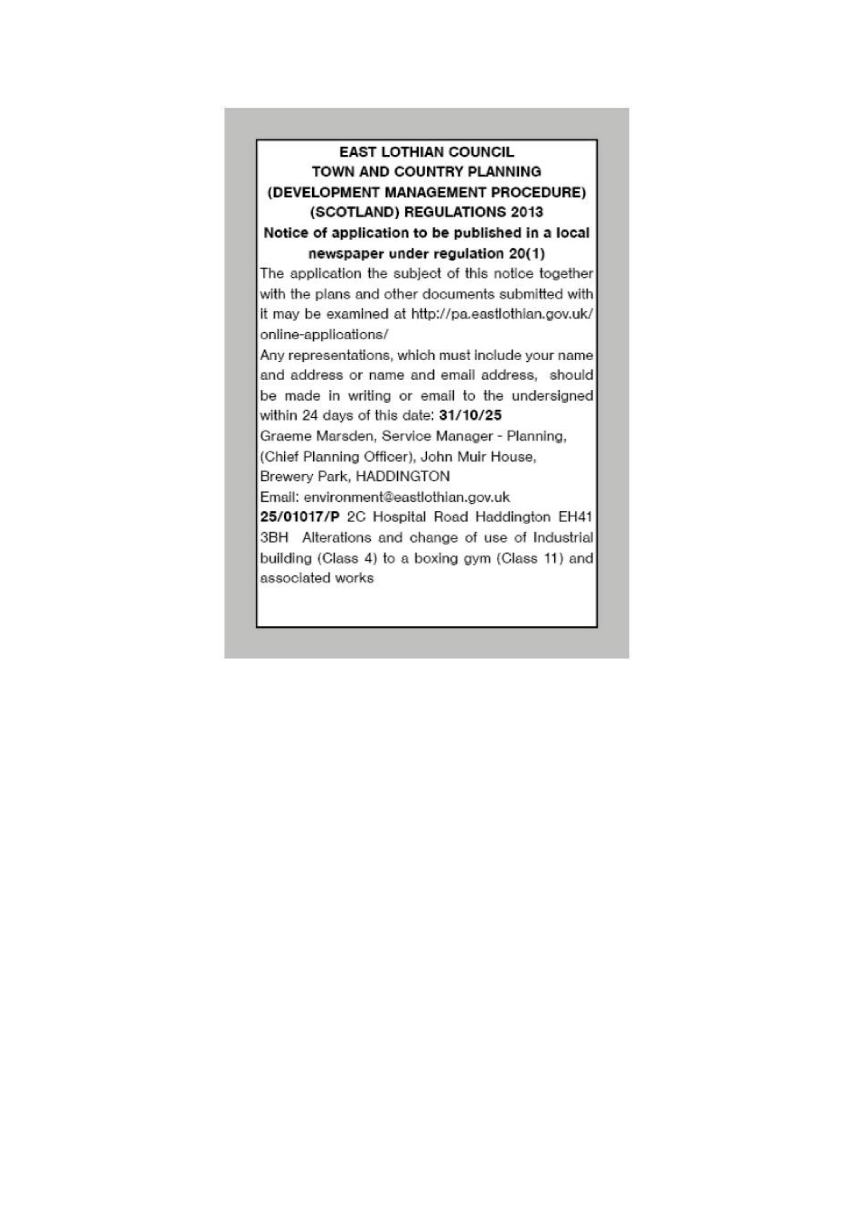 Planning document