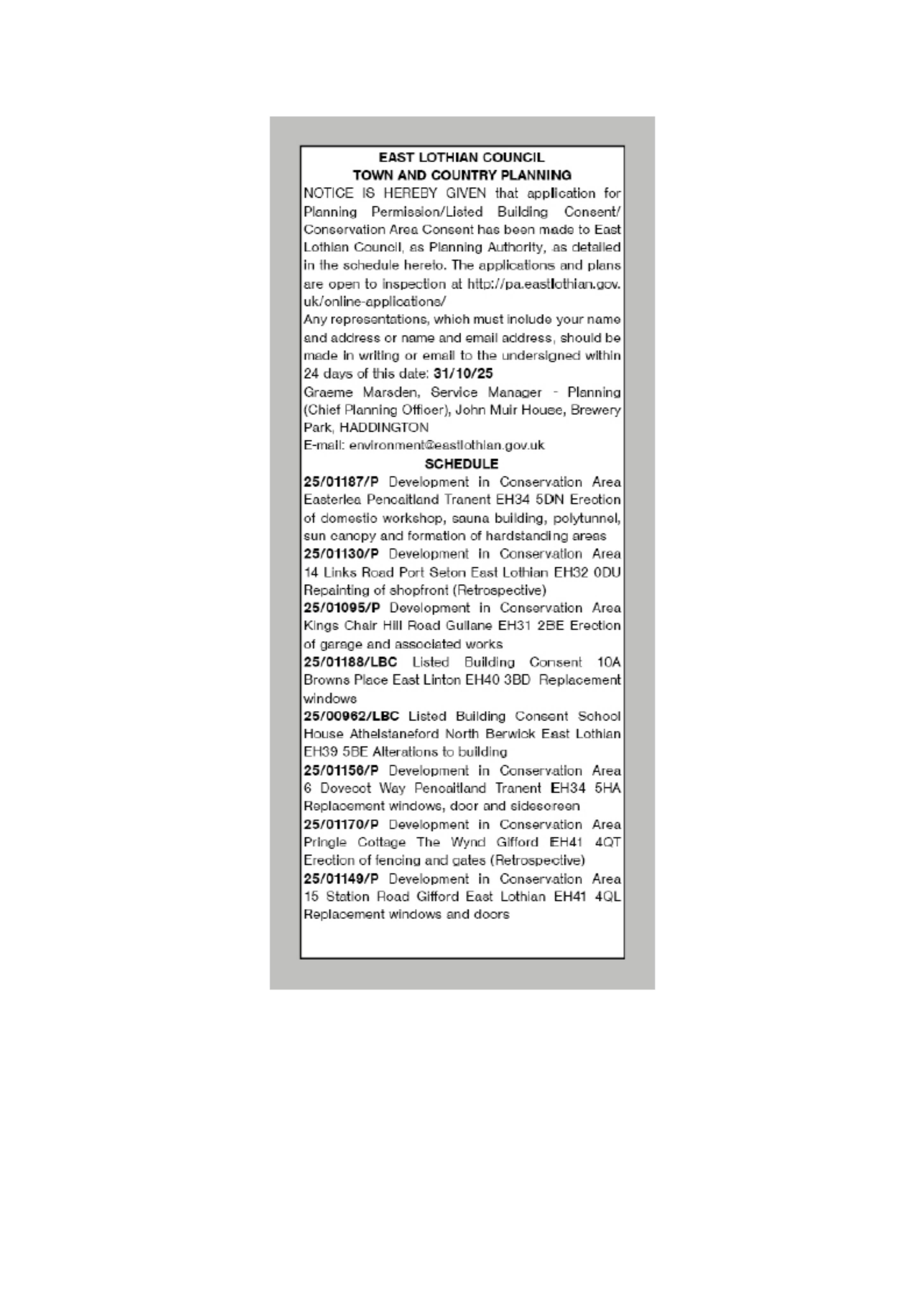 Planning document