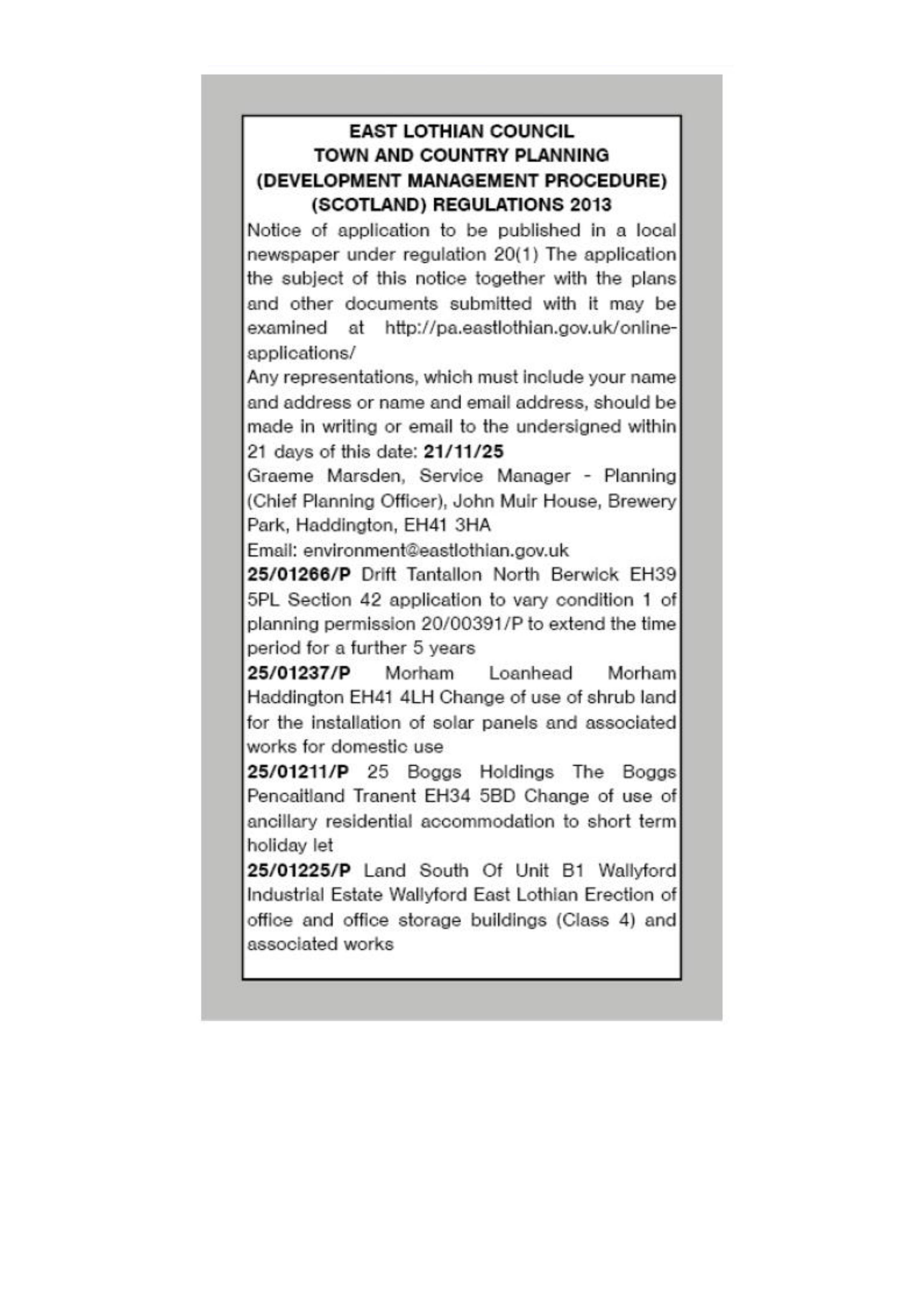 Planning document
