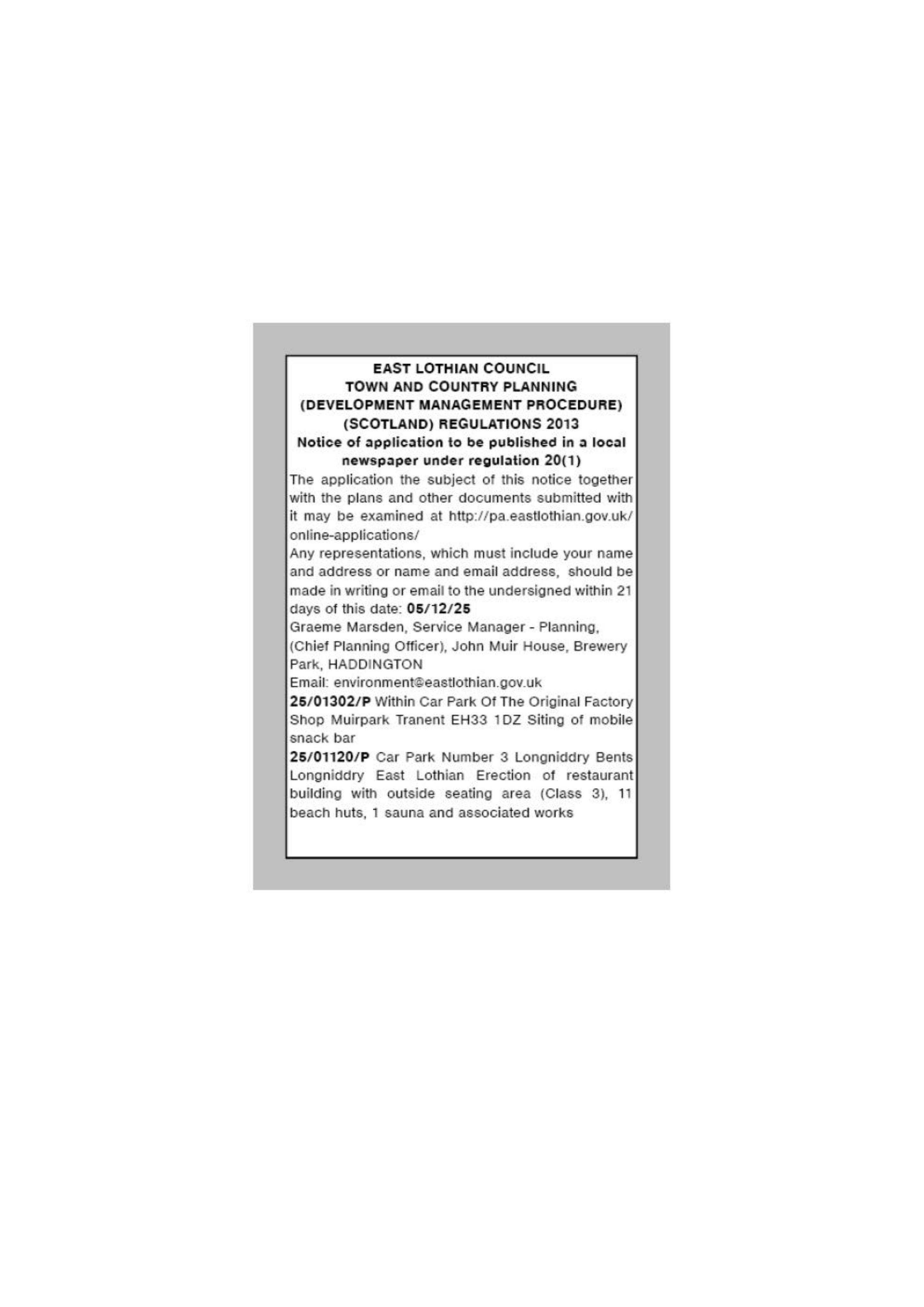 Planning document