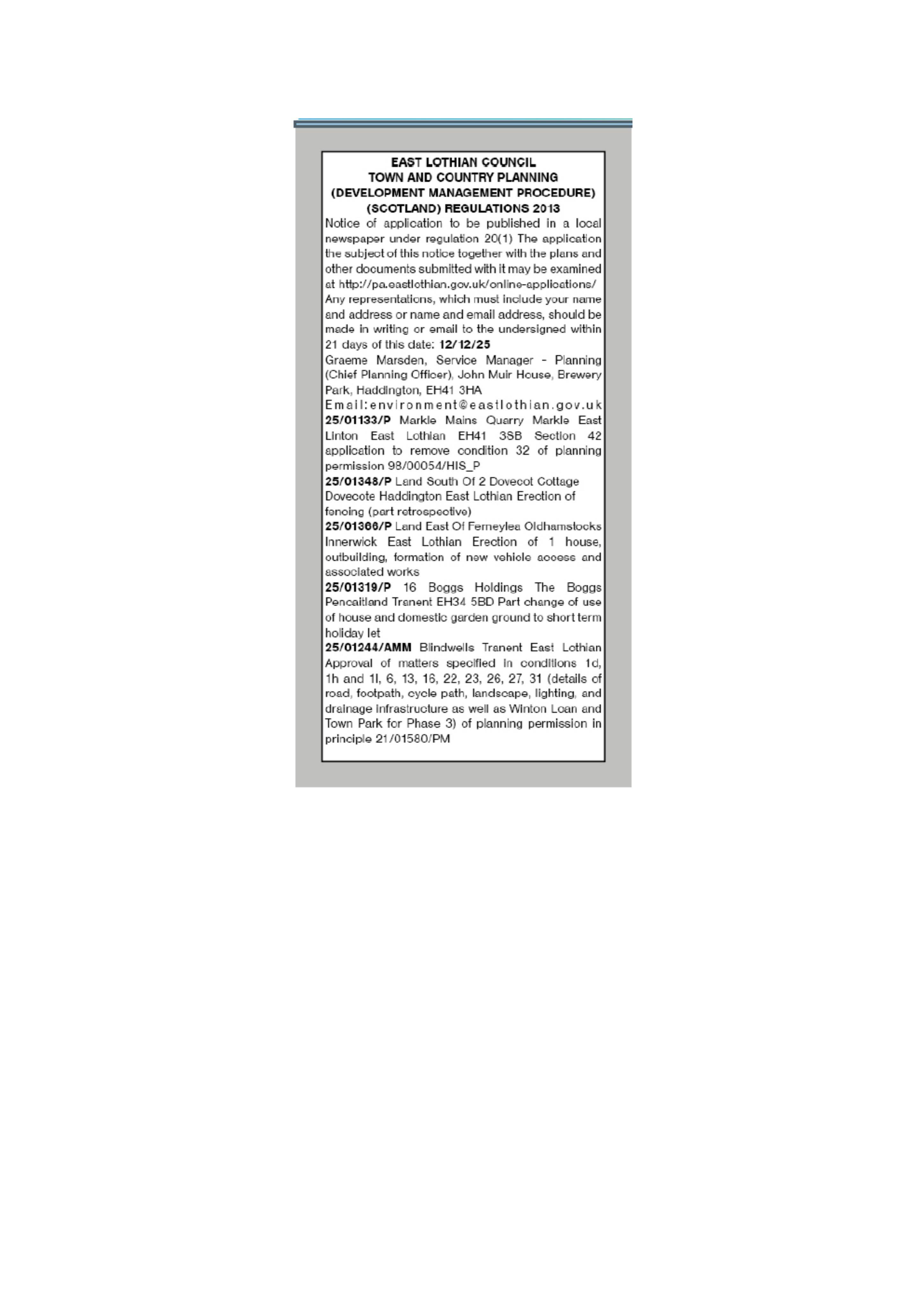 Planning document