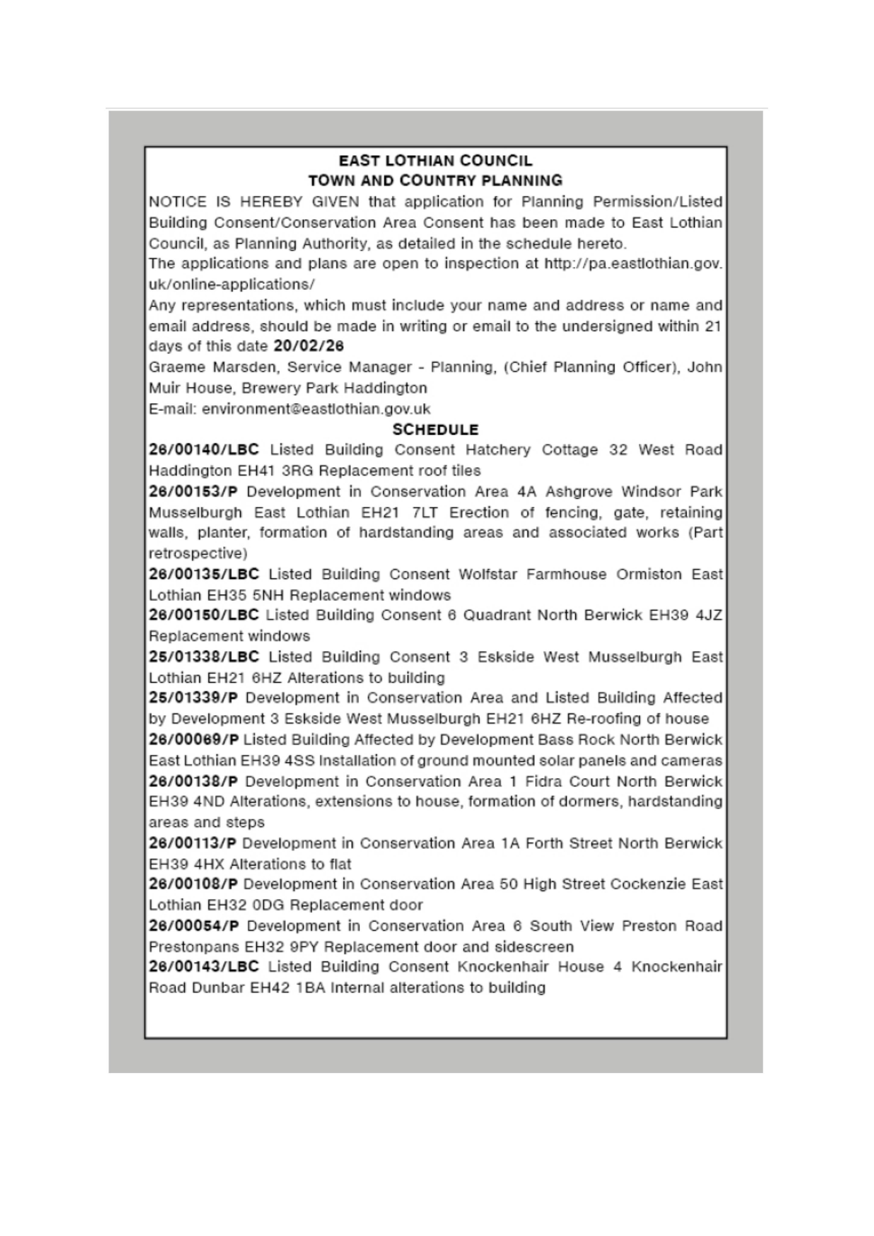 Planning document