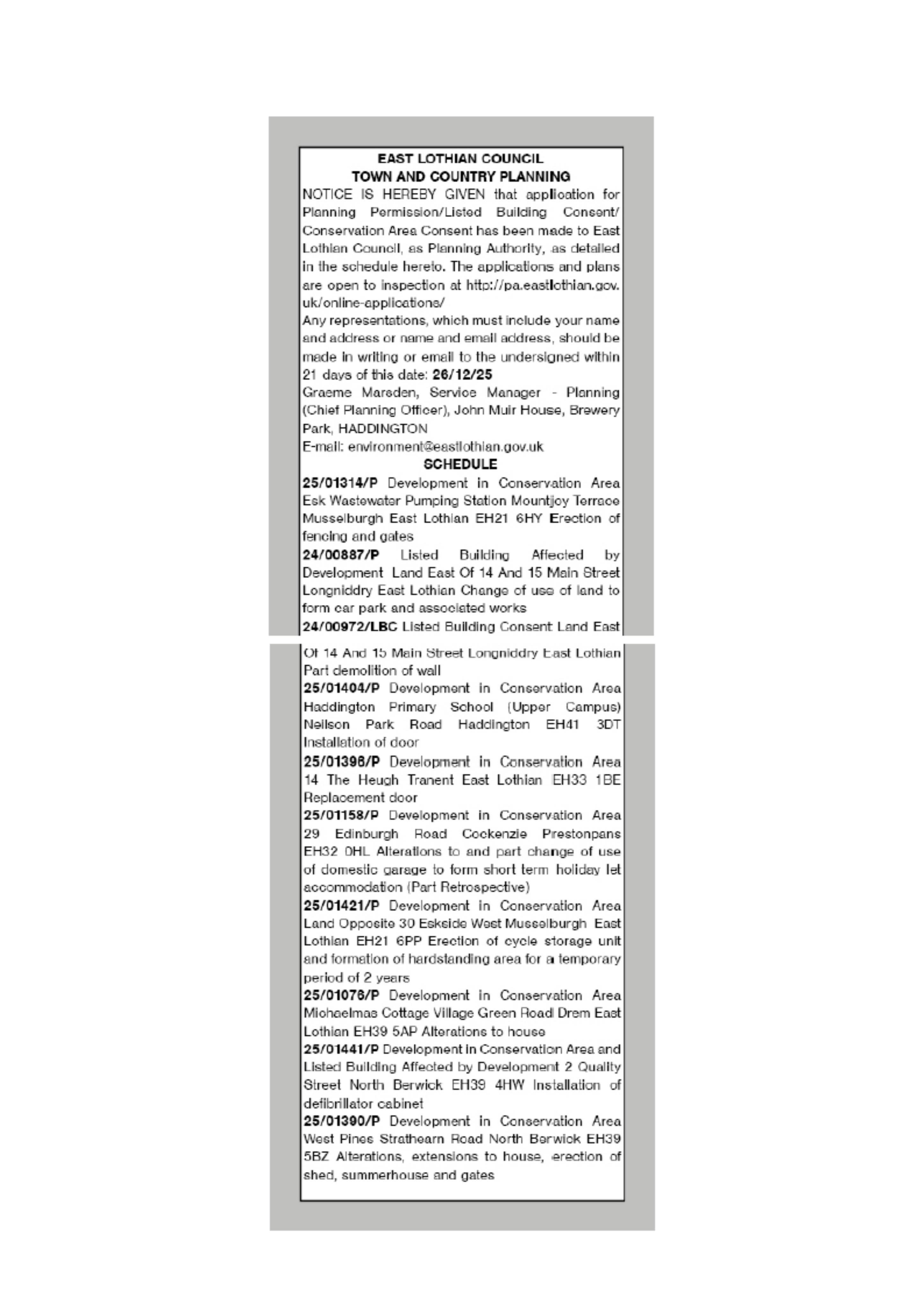 Planning document