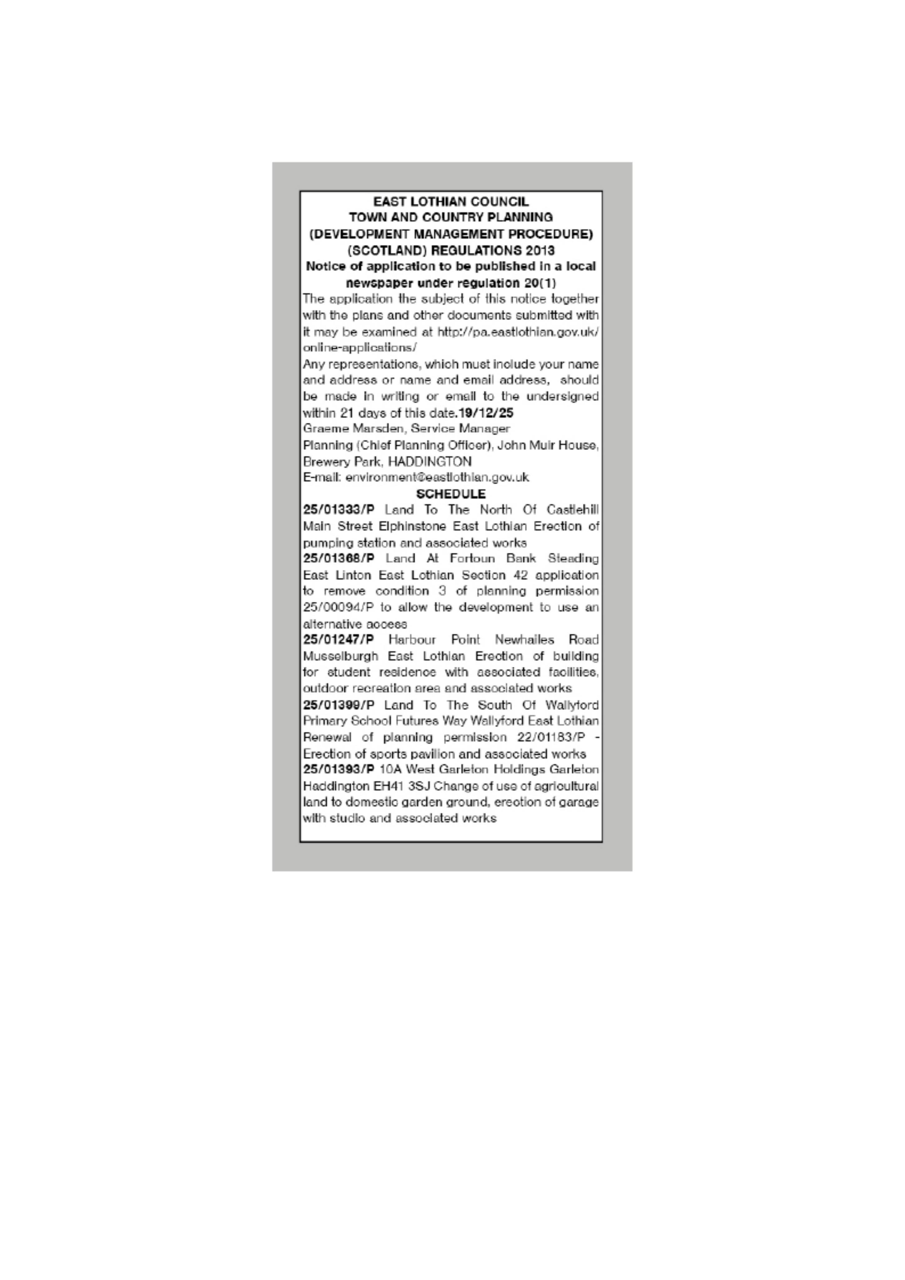 Planning document