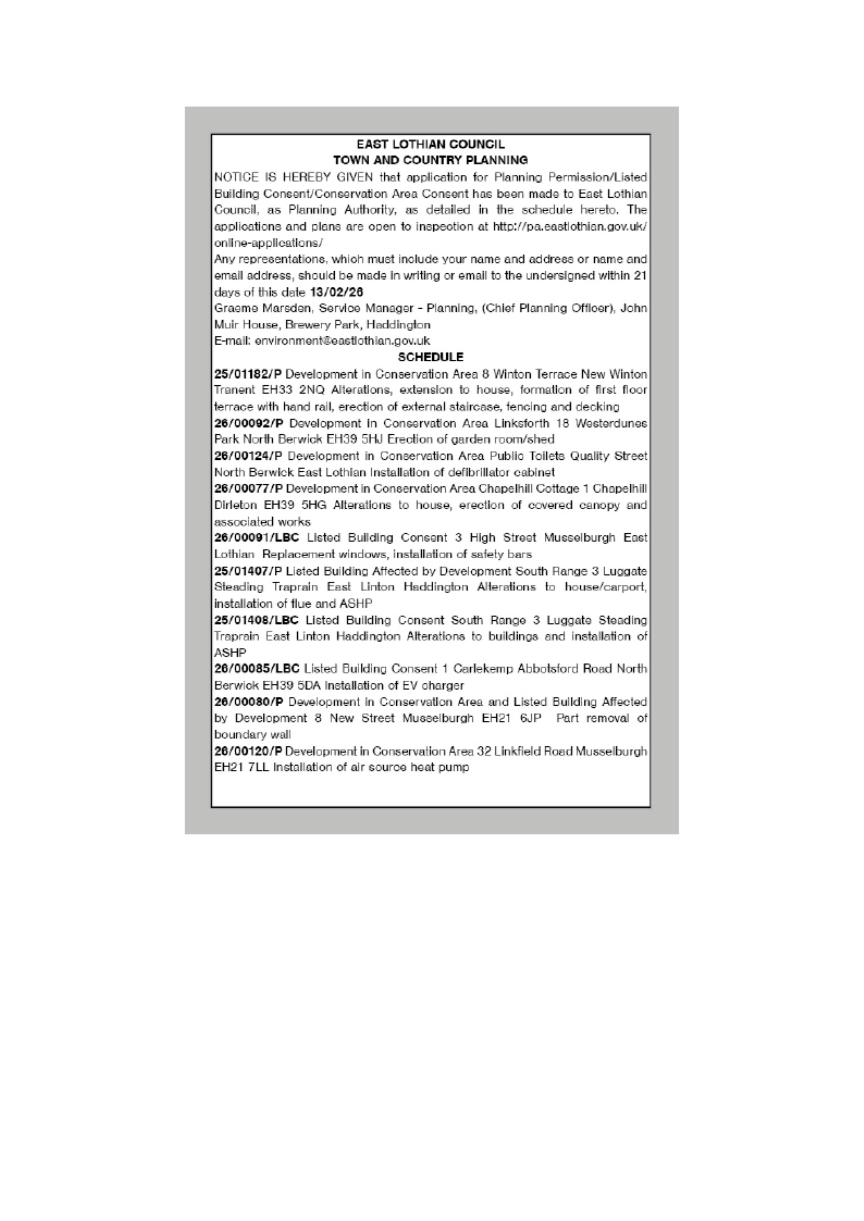 Planning document