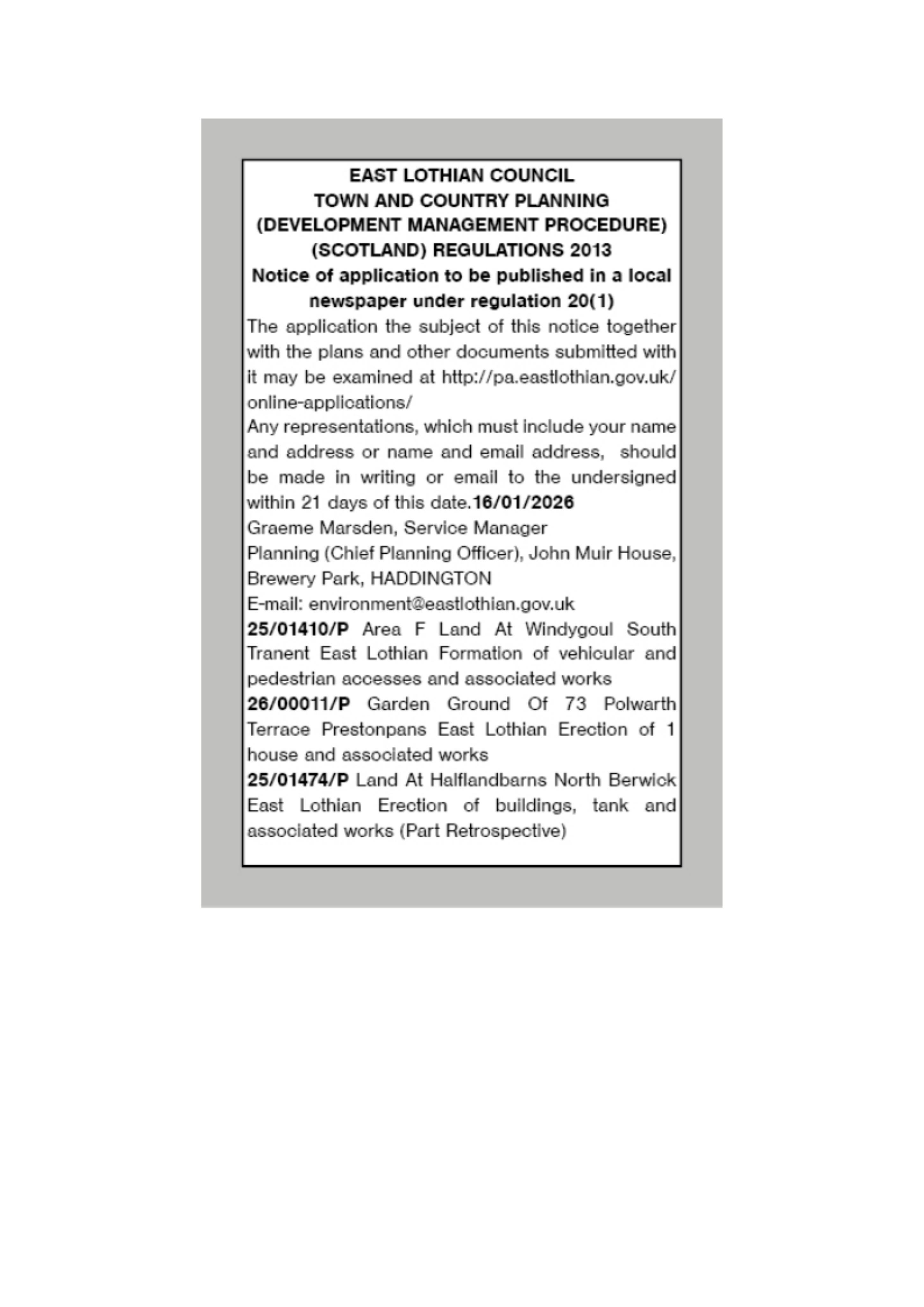 Planning document