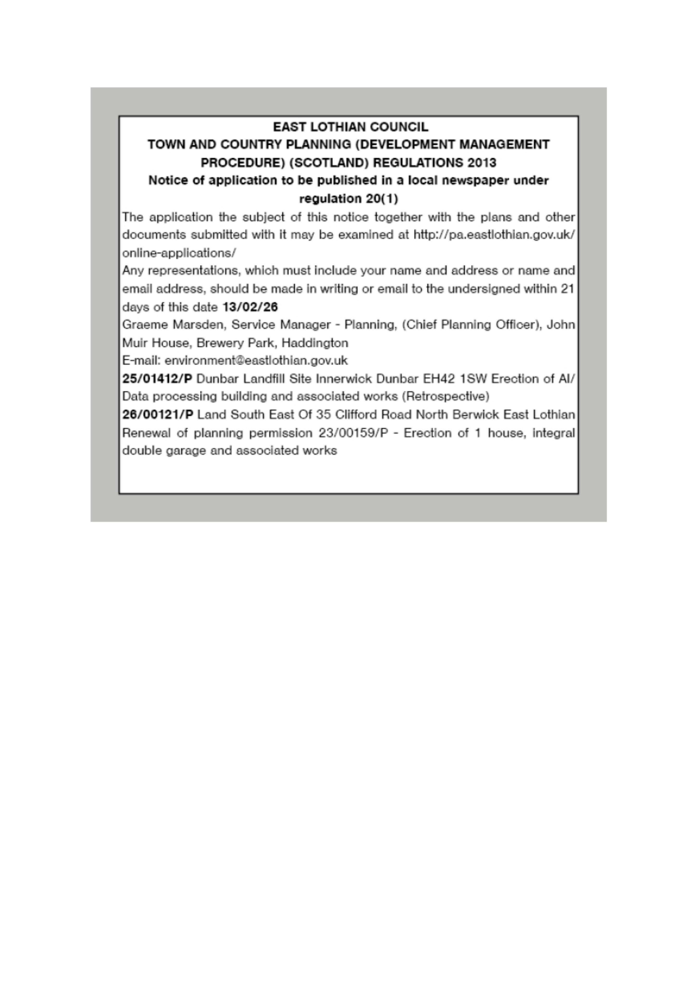 Planning document