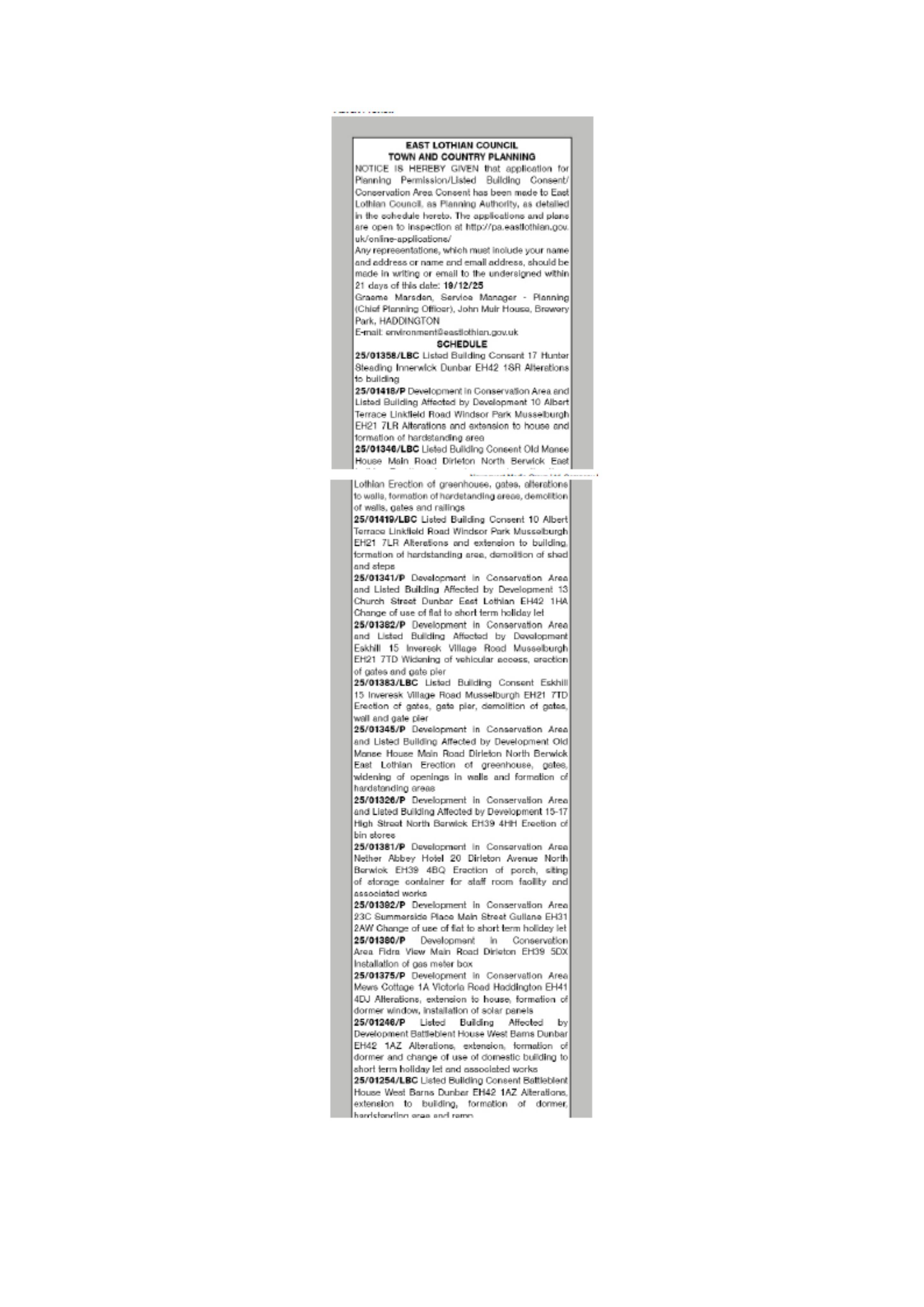 Planning document