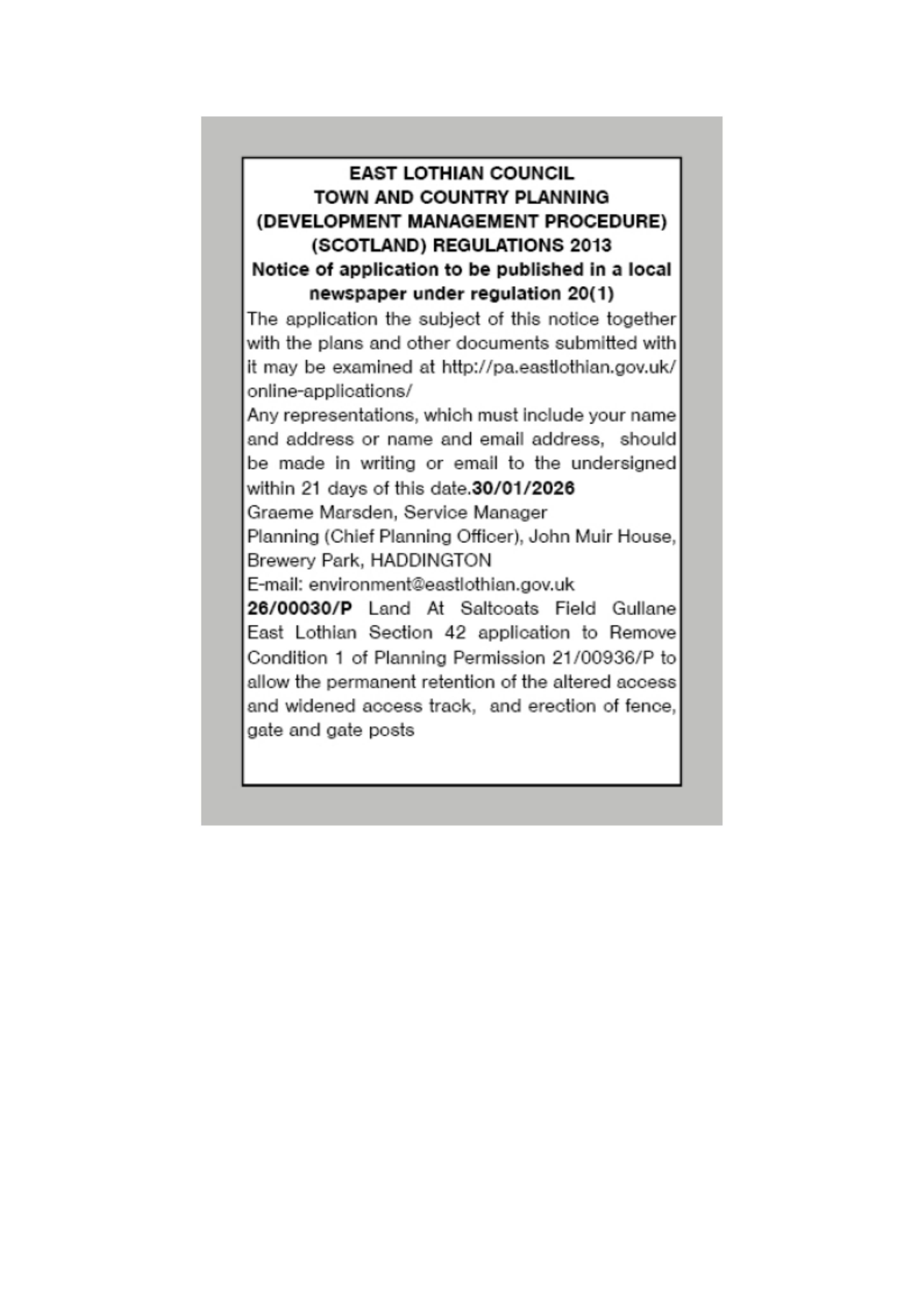 Planning document