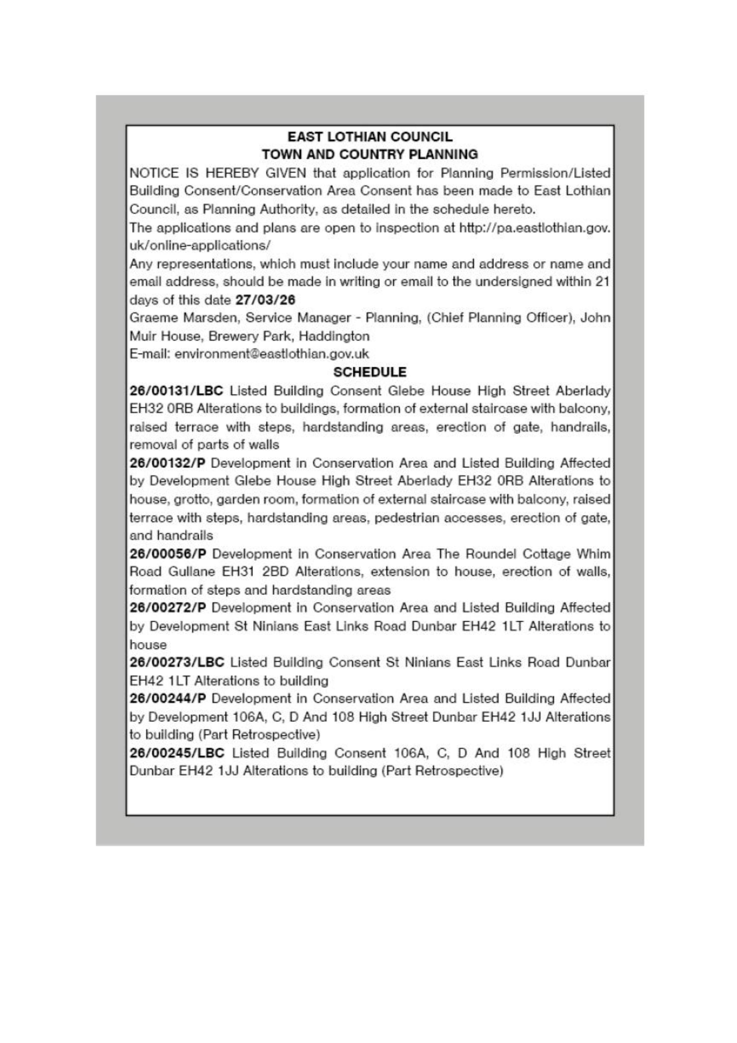 Planning document