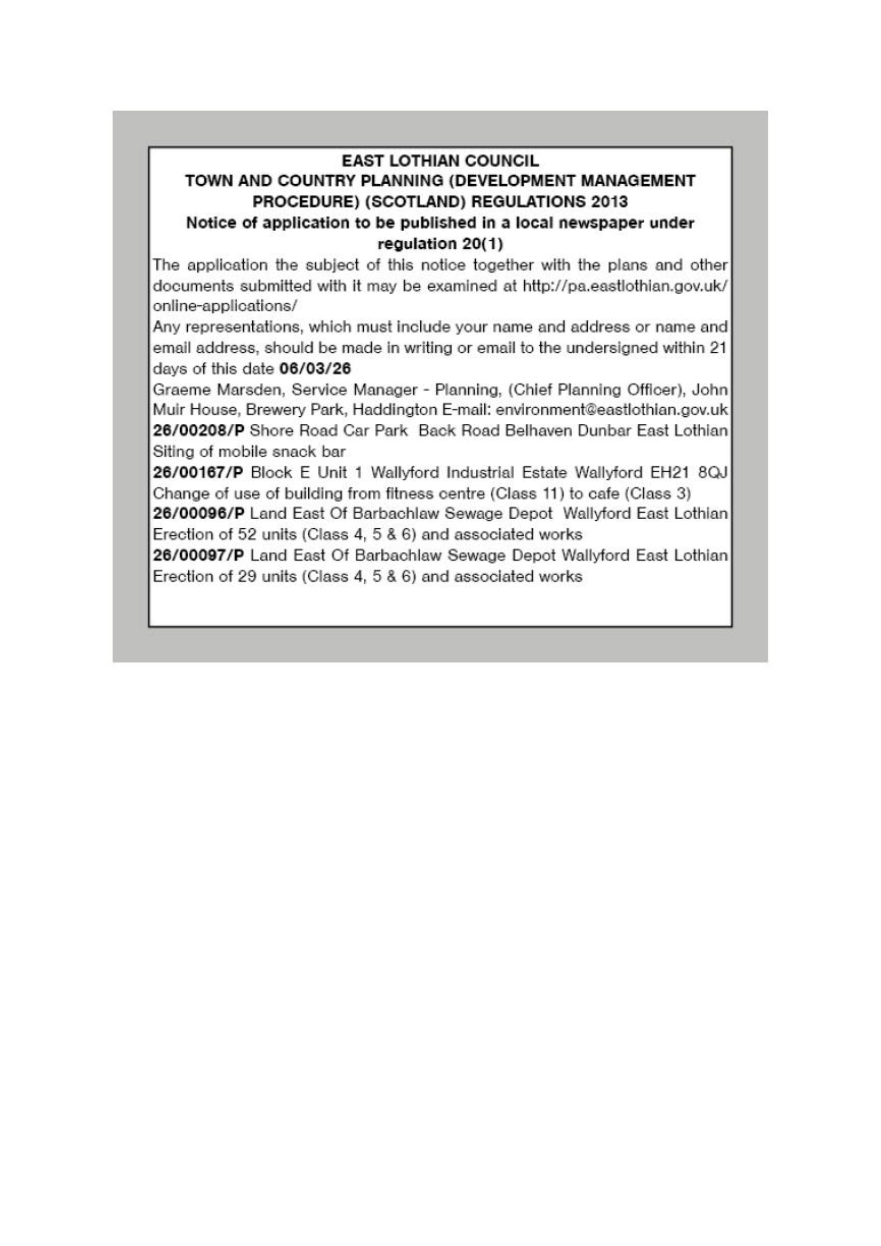 Planning document