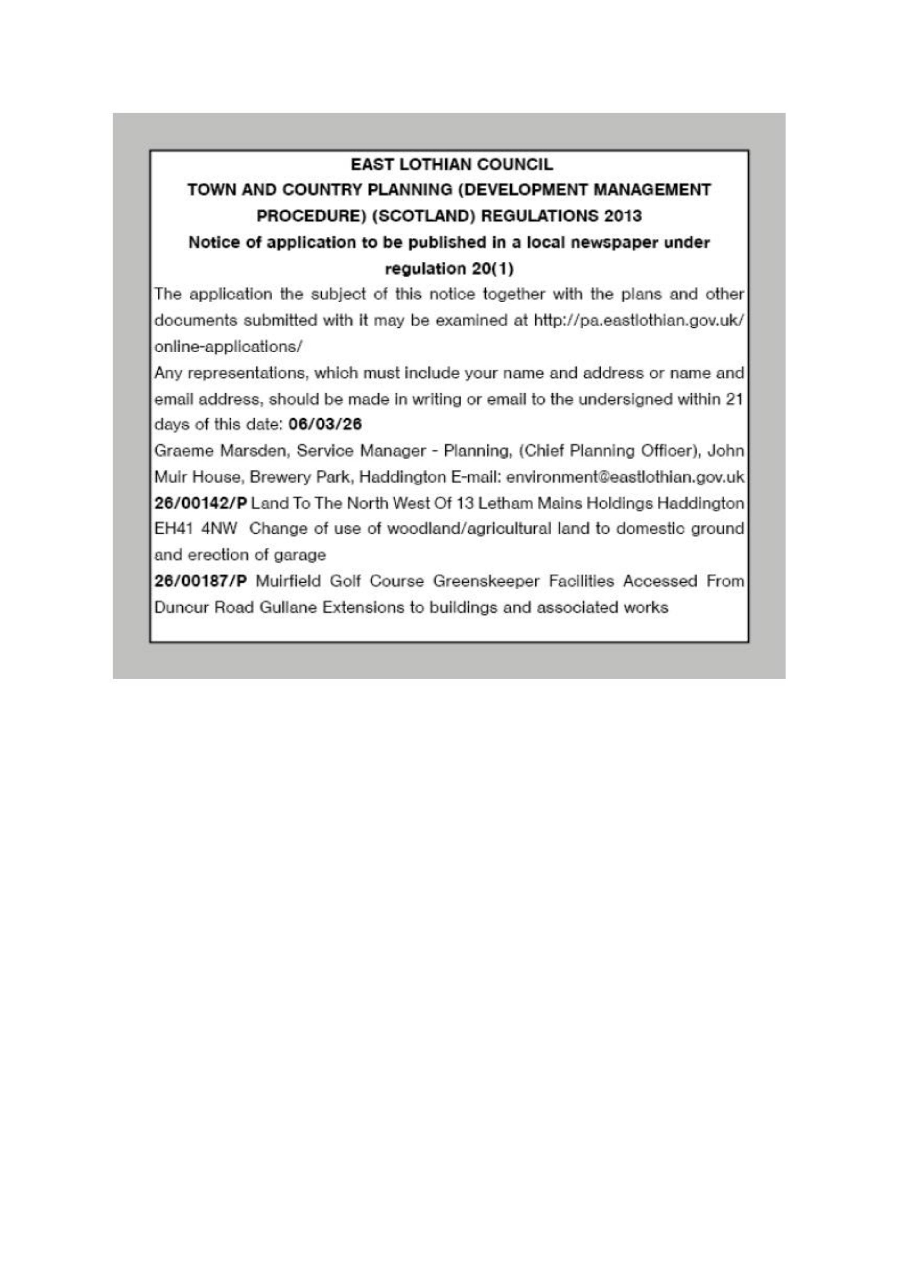 Planning document