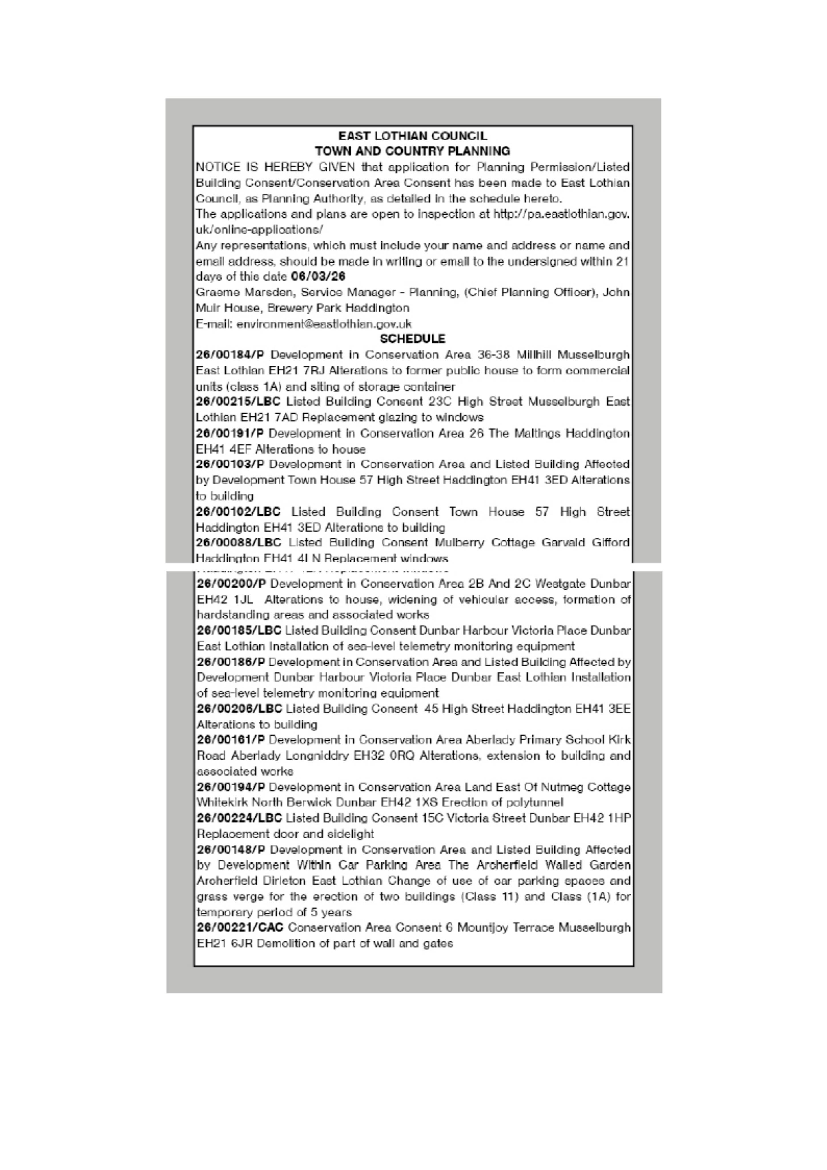 Planning document