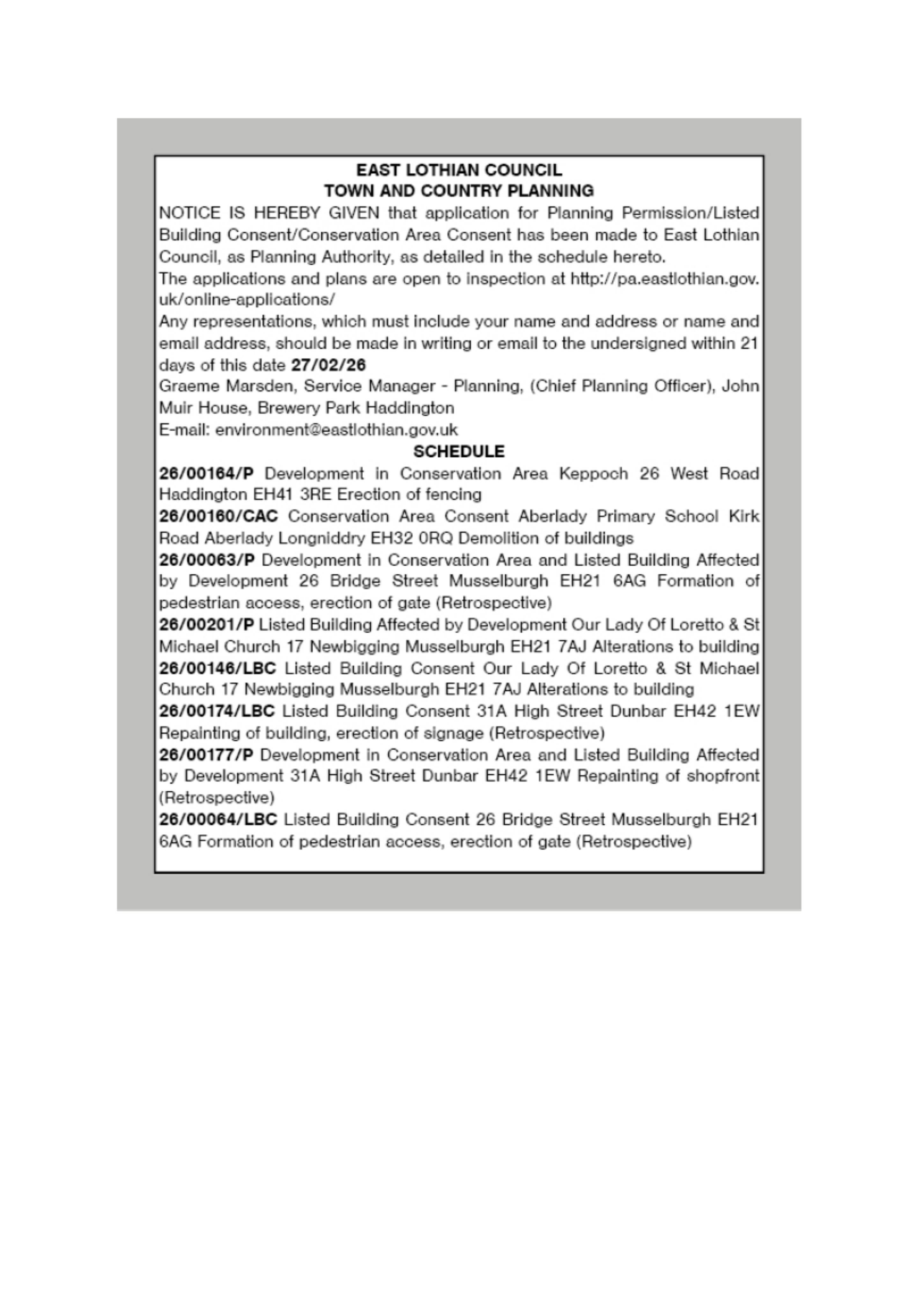 Planning document