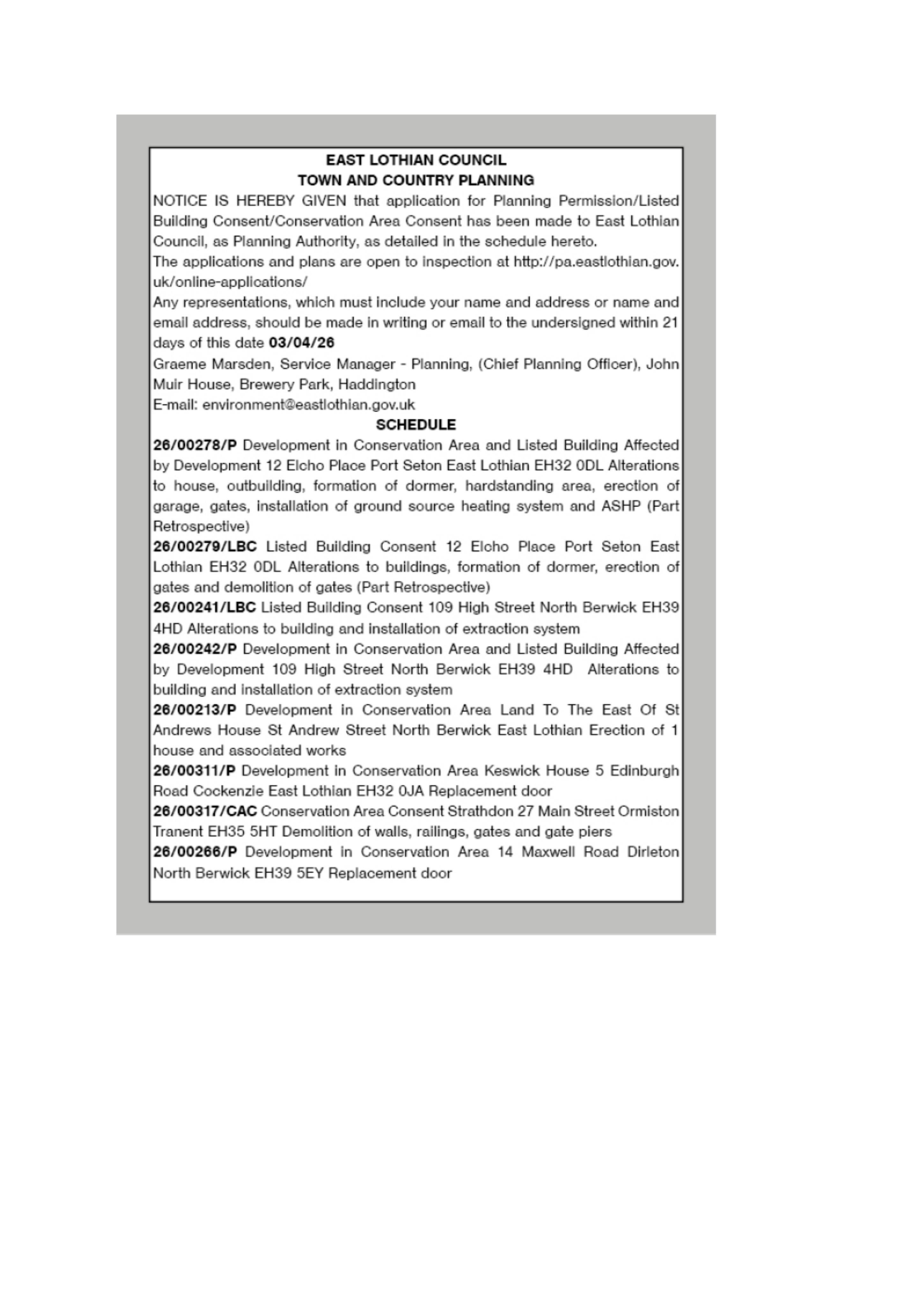 Planning document