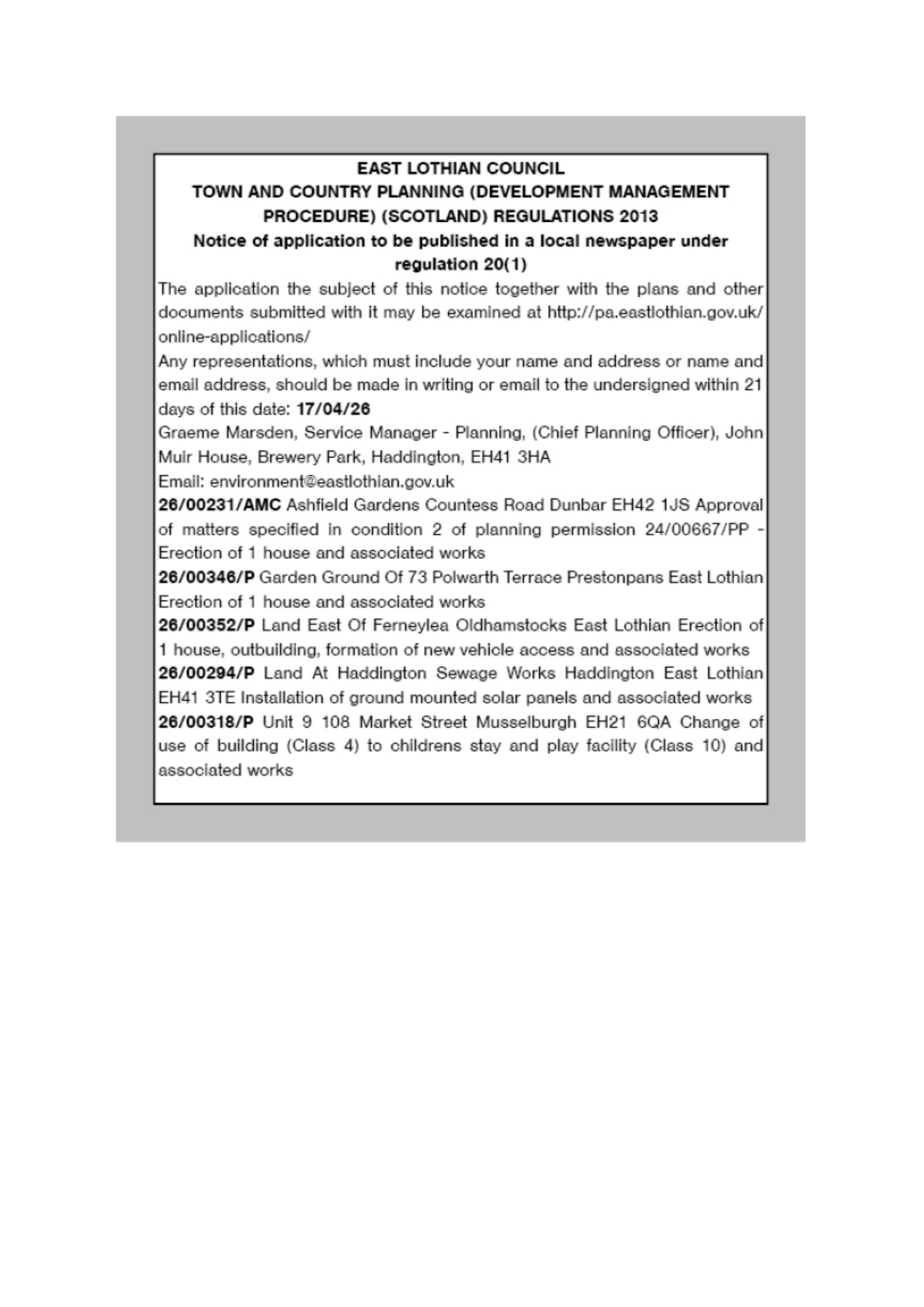Planning document