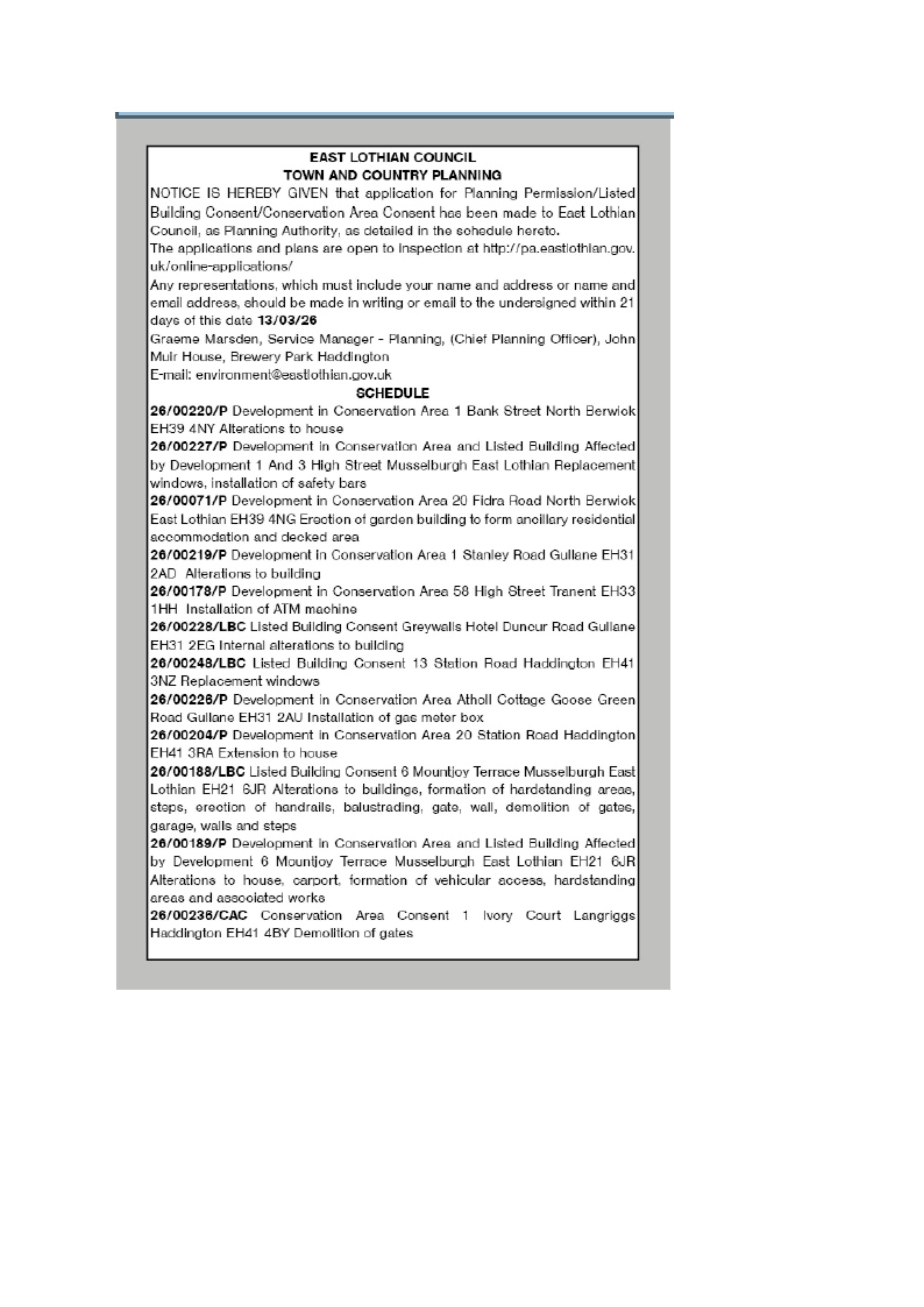 Planning document