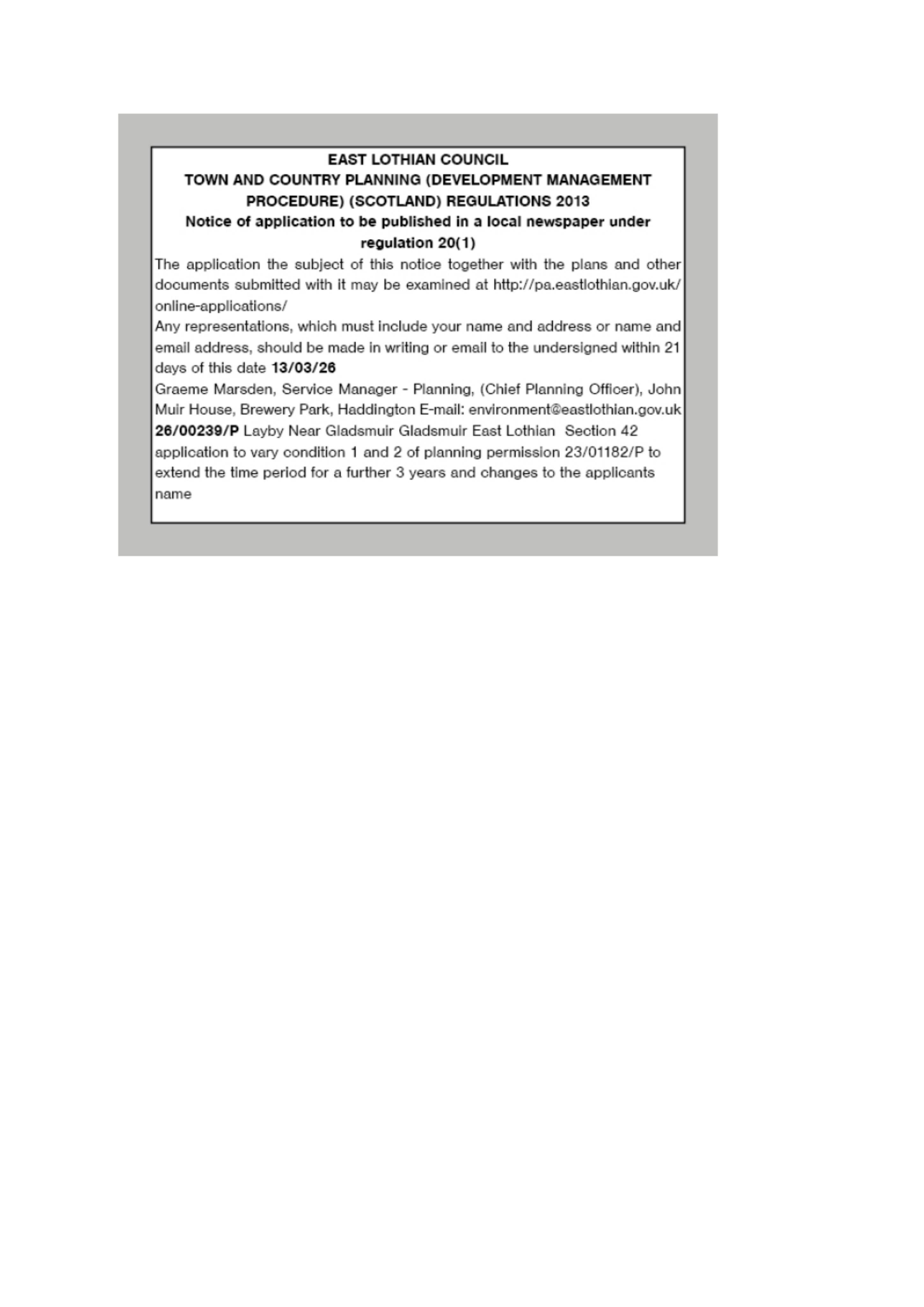 Planning document