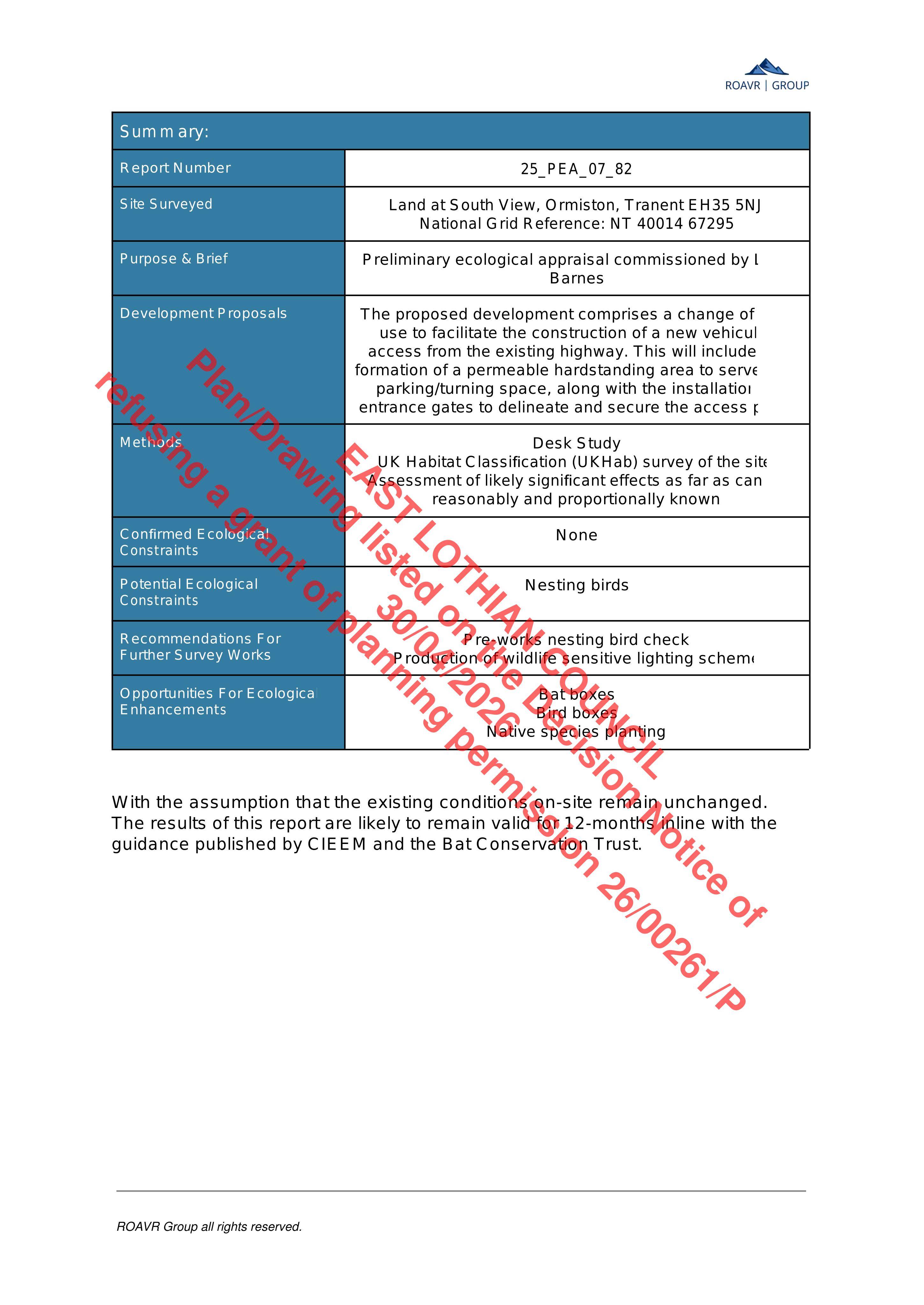 Planning document