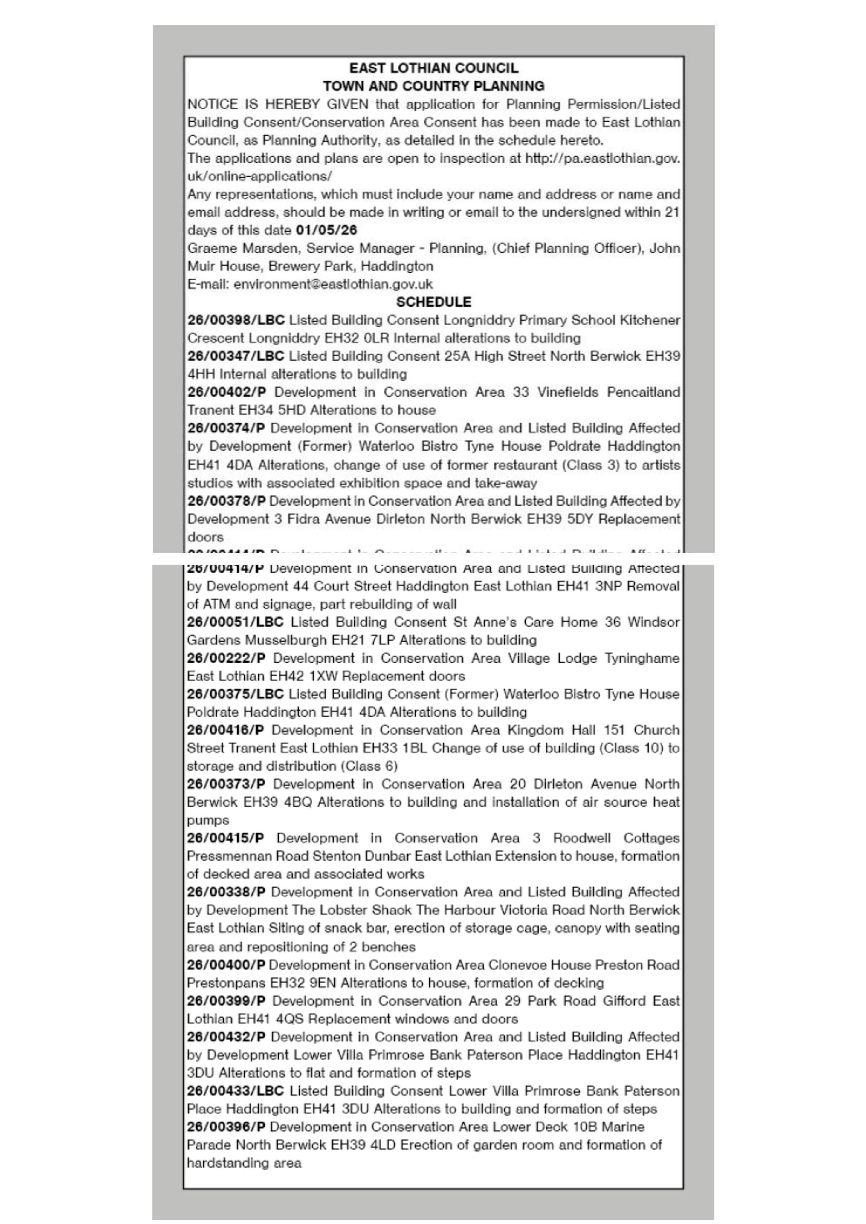 Planning document