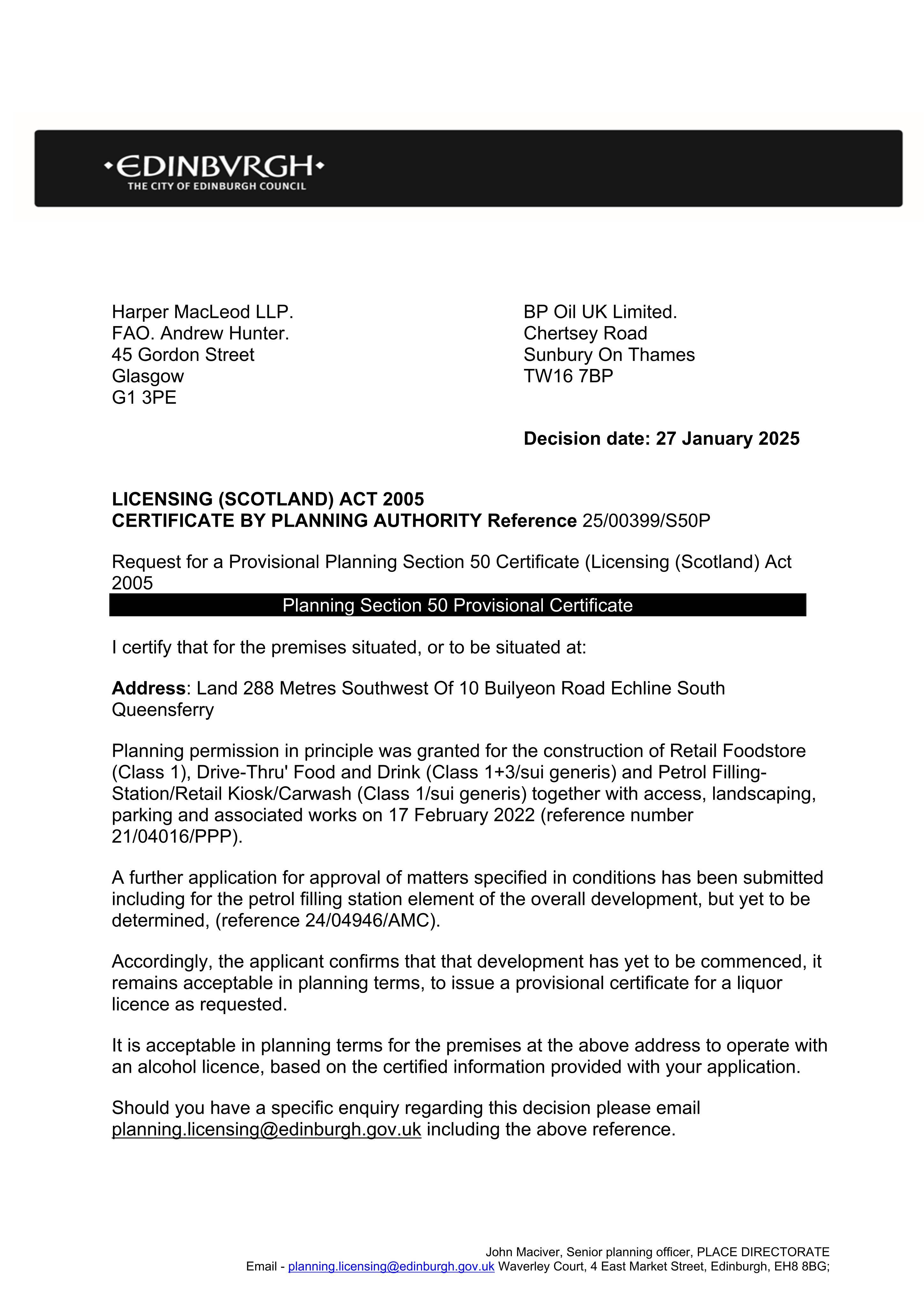 Planning document