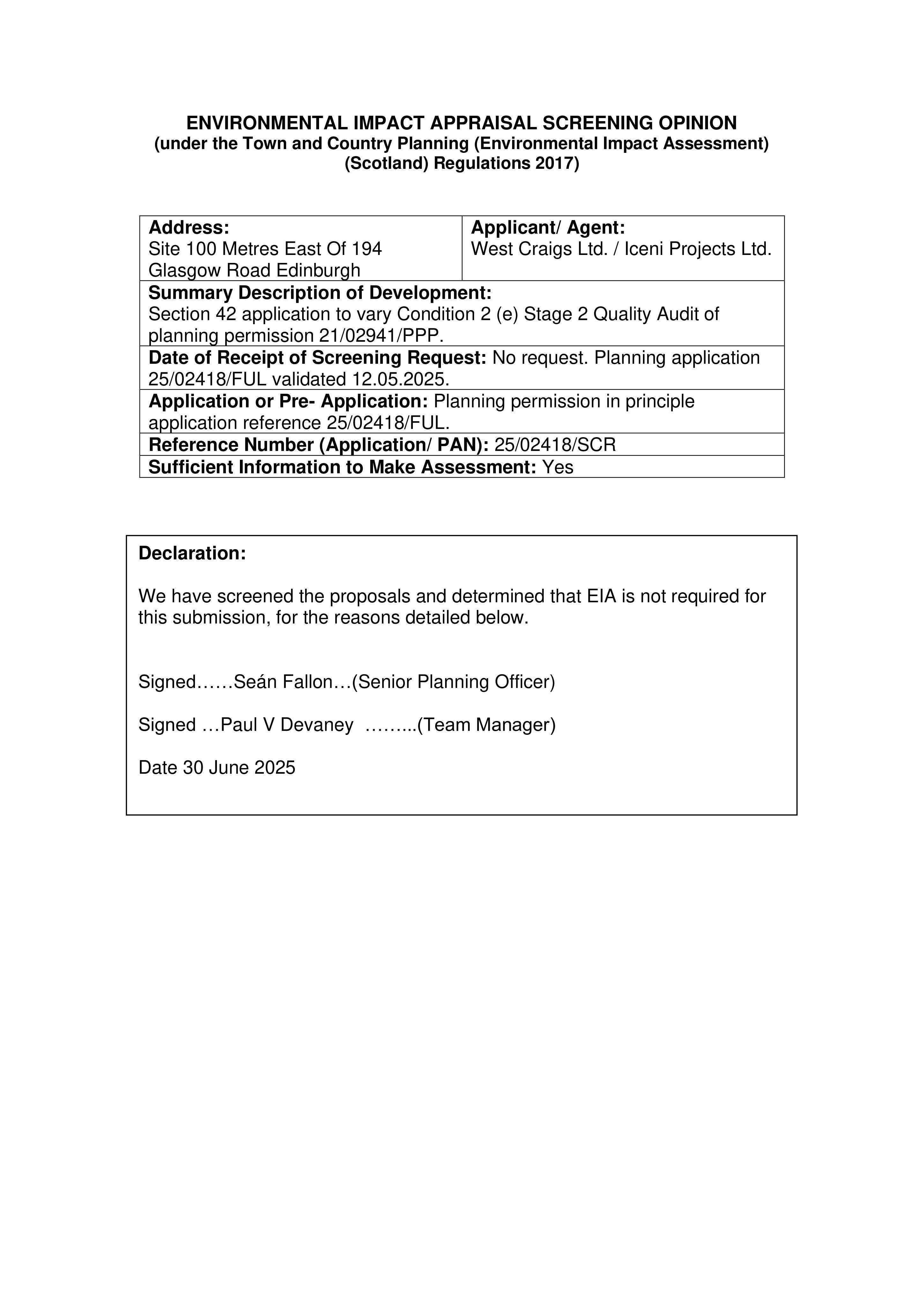 Planning document