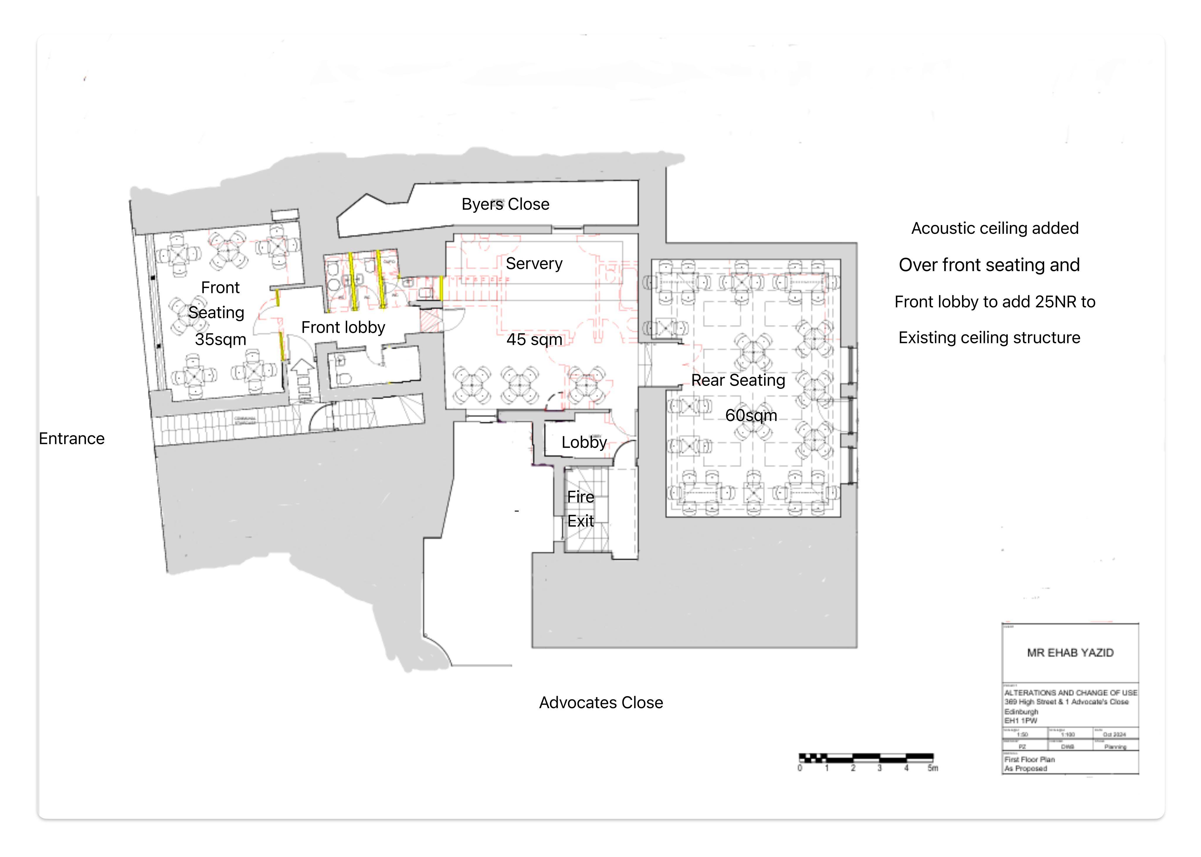 Planning document preview for application 26/01619/FUL, at Flat 2 369 High Street Edinburgh EH1 1PW, showing (02) INTERNAL LAYOUT, page 1