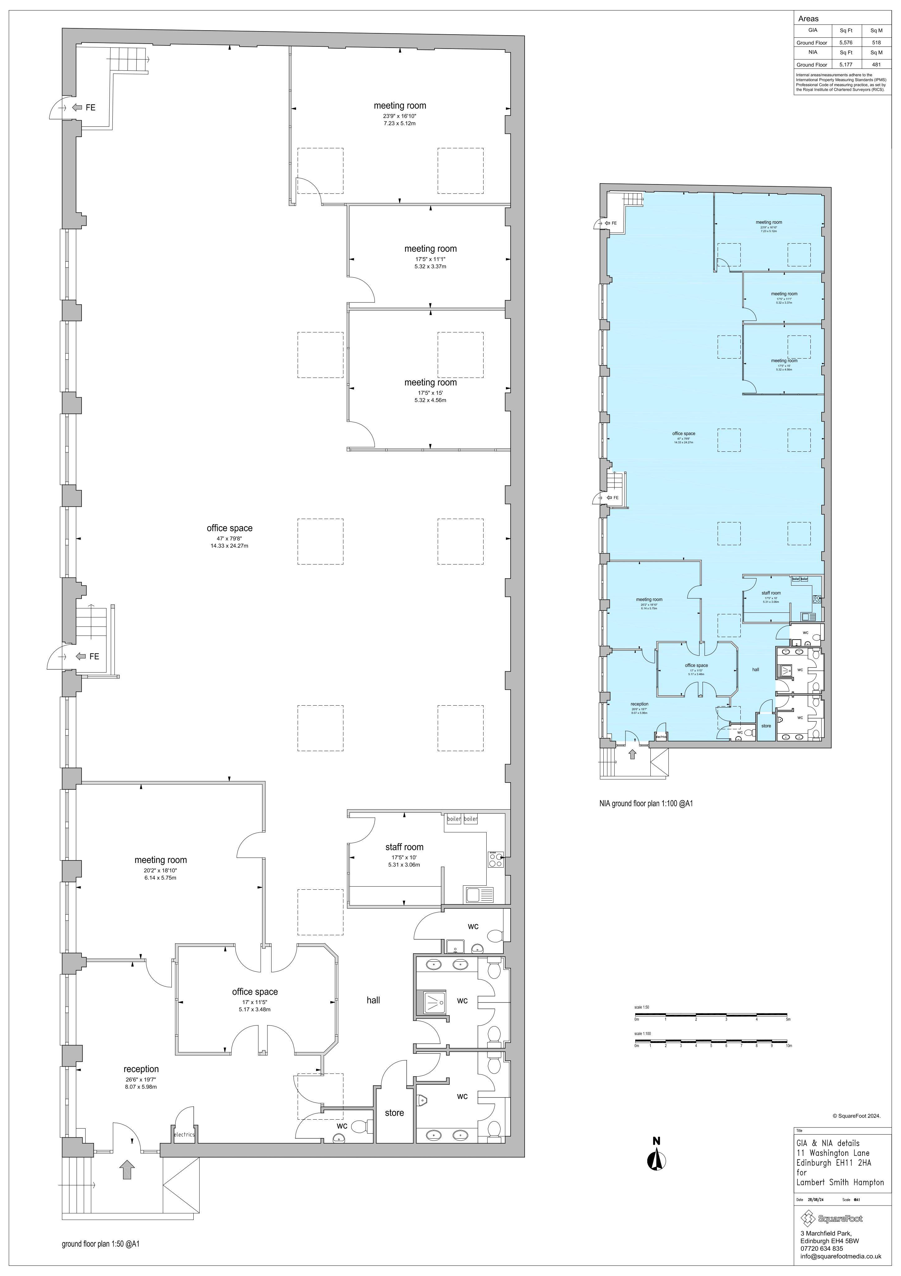 Planning document preview for application 26/01695/FUL, at 11 Washington Lane Edinburgh EH11 2HA, showing 02 - EXISTING FLOOR PLAN, page 1