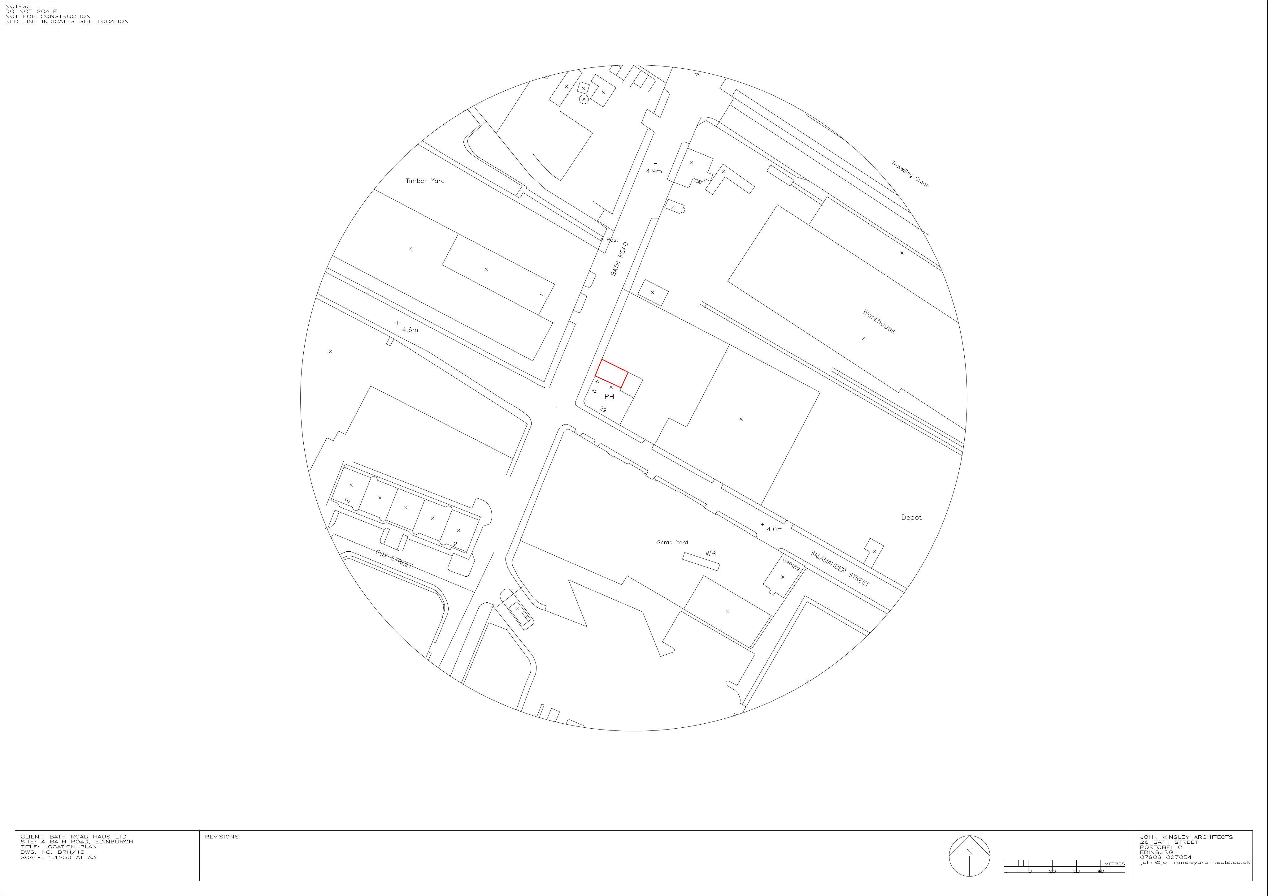 Planning document preview for application 26/01831/FUL, at 2 Bath Road Edinburgh EH6 7JT, showing (01) LOCATION PLAN, page 1