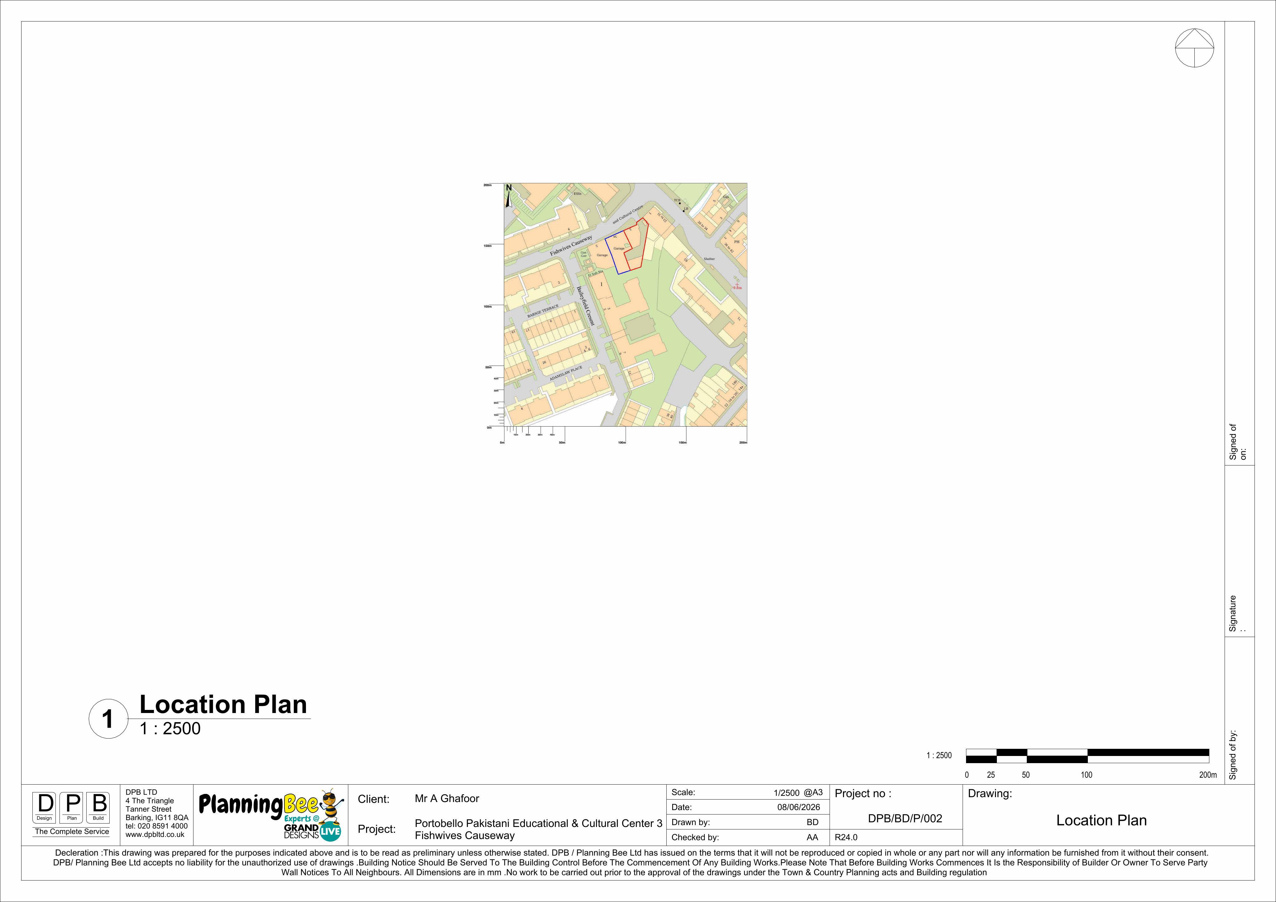 Planning document preview for application 26/02003/FUL, at 3 Fishwives Causeway Edinburgh EH15 1DF, showing 01 - LOCATION PLAN, page 1