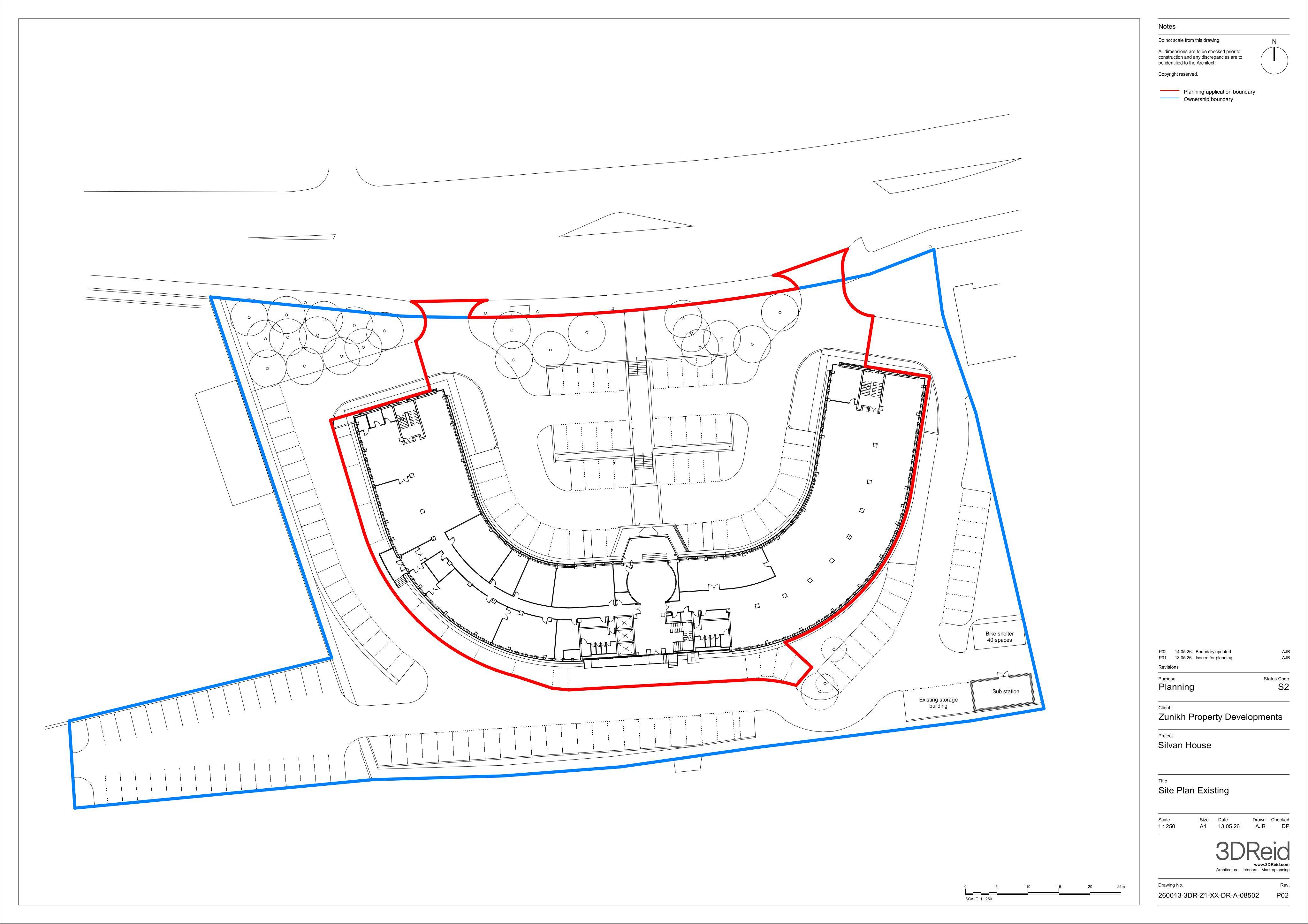 Planning document preview for application 26/02180/FUL, at 231 Corstorphine Road Edinburgh EH12 7AT, showing (02) EXISTING SITE PLAN, page 1