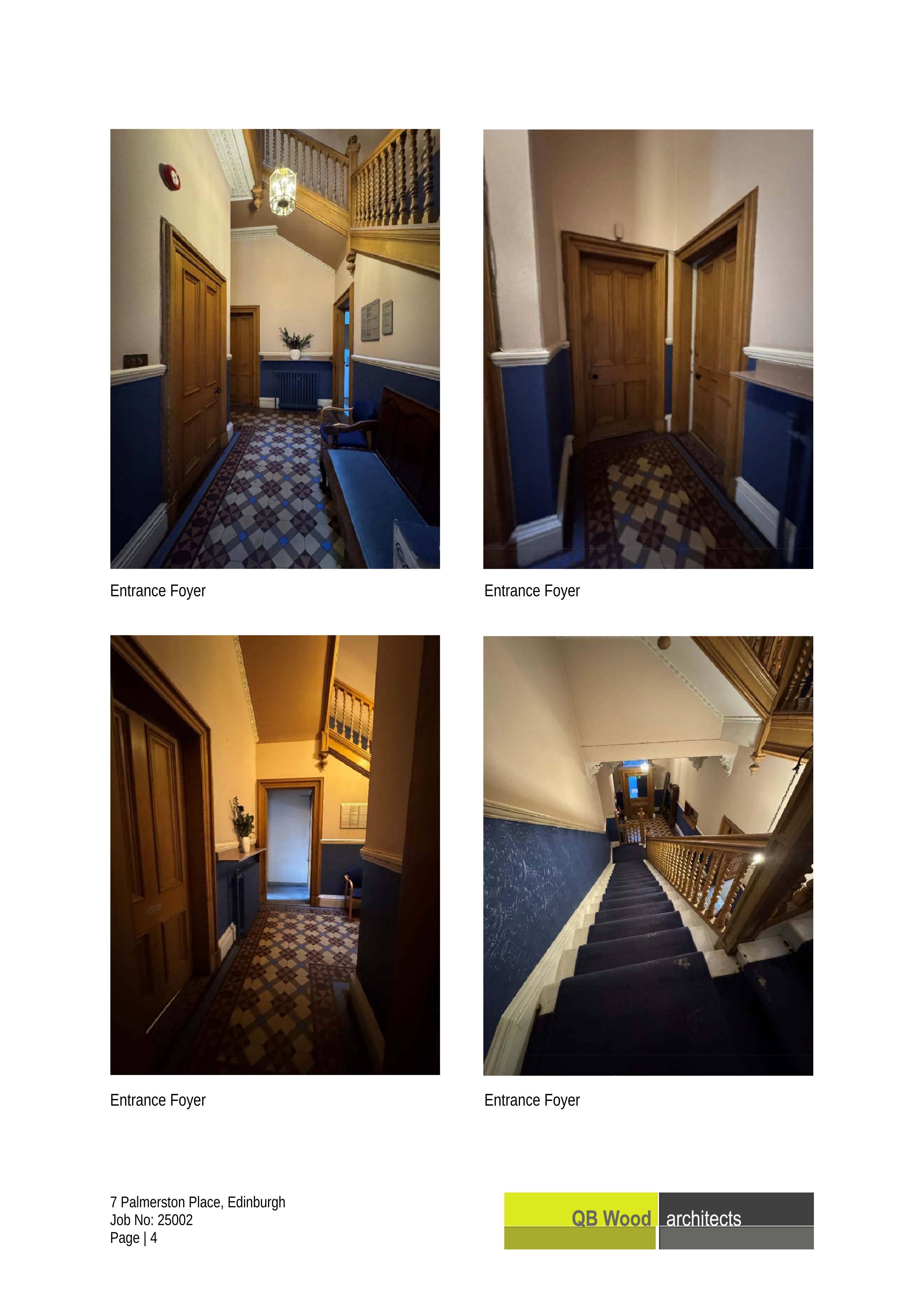 Planning document preview for application 26/02349/LBC, at 7 Palmerston Place Edinburgh EH12 5AH, showing DESIGN STATEMENT AND PHOTOS, page 4