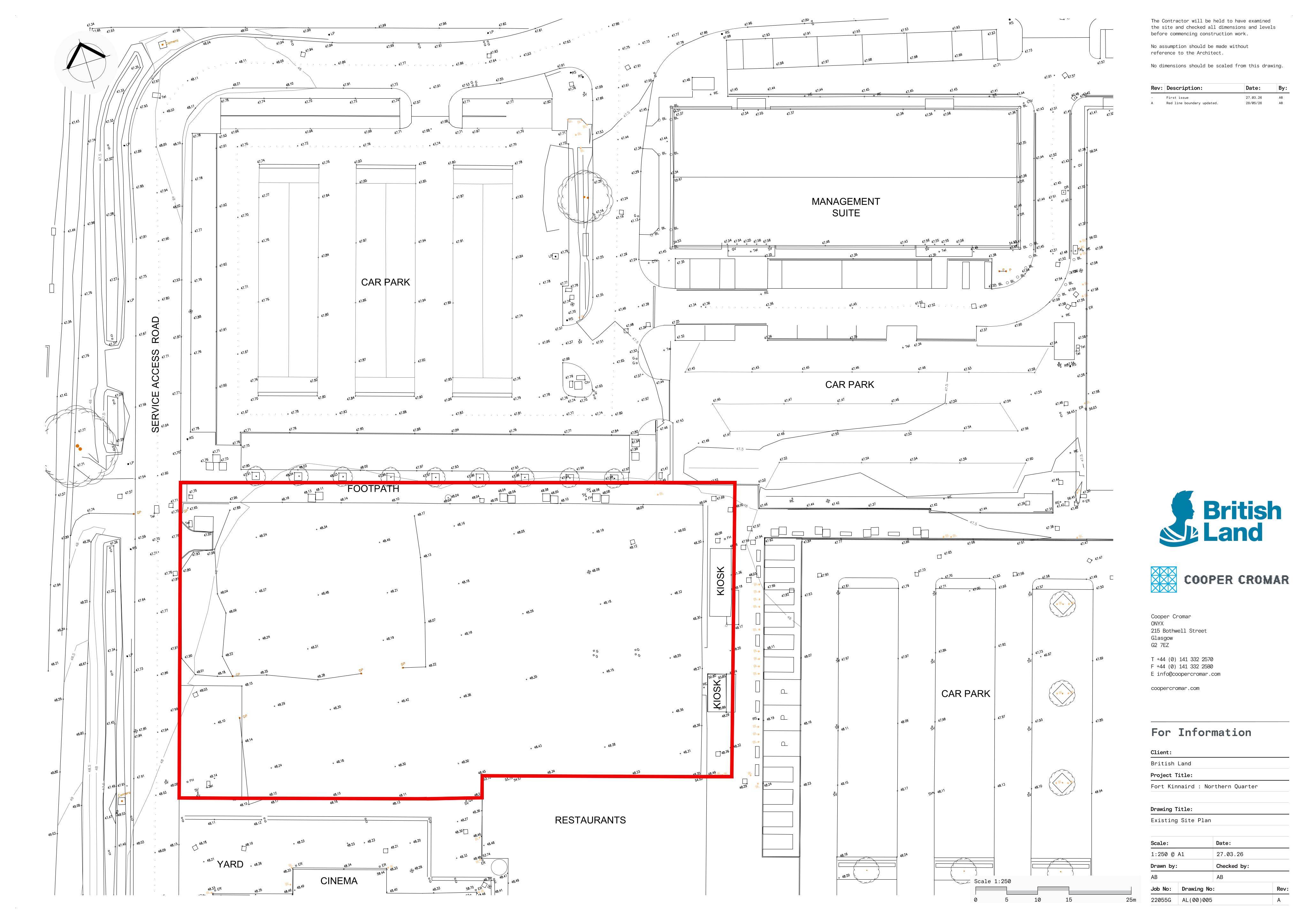 Planning document preview for application 26/02450/FUL, at Land 10 Metres North Of 10 Kinnaird Park Edinburgh, showing (02) EXISTING SITE PLAN, page 1