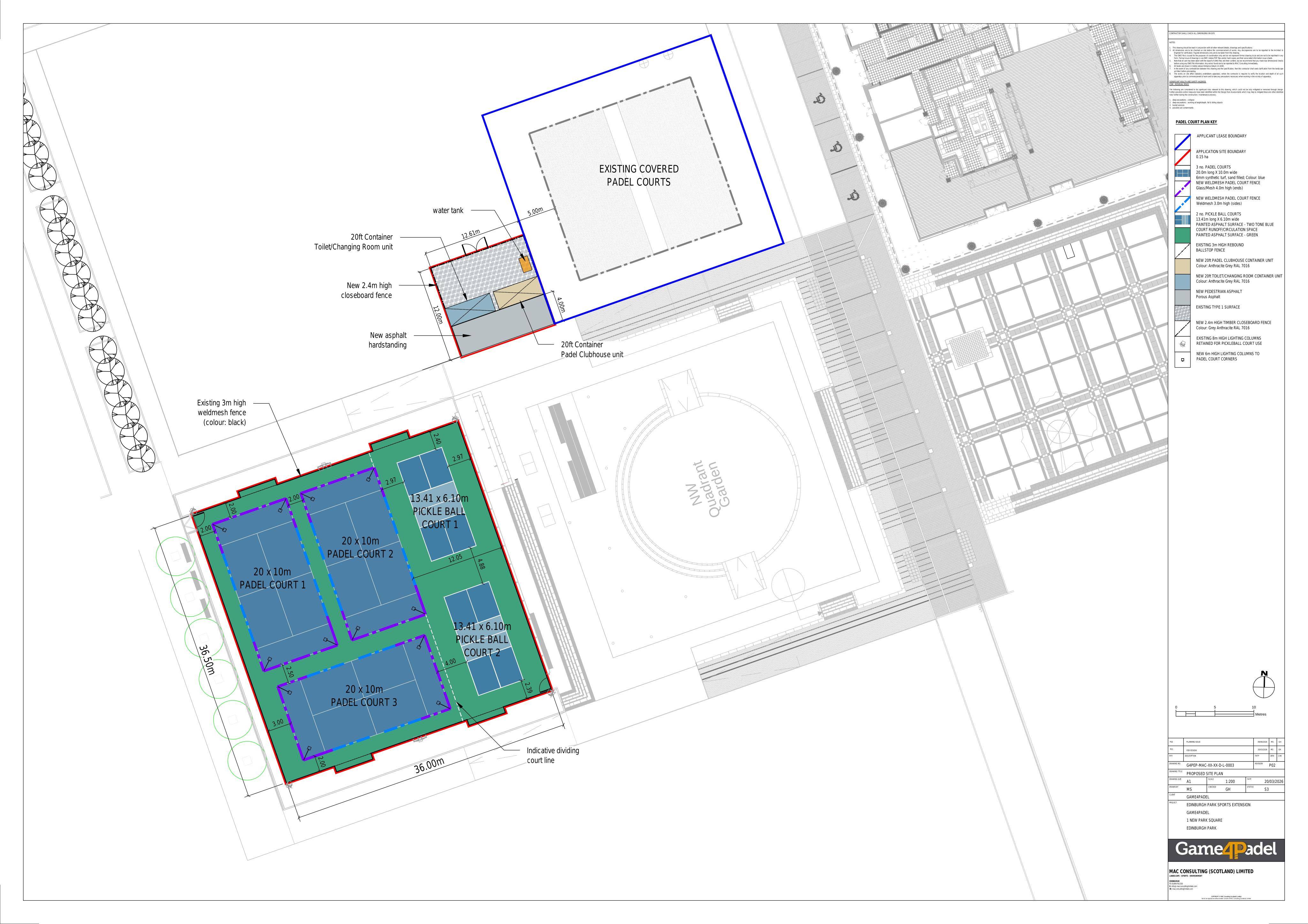 Planning document preview for application 26/02504/FUL, at Land 60 Metres East Of 2 Airborne Place Edinburgh, showing 03 - PROPOSED SITE PLAN, page 1
