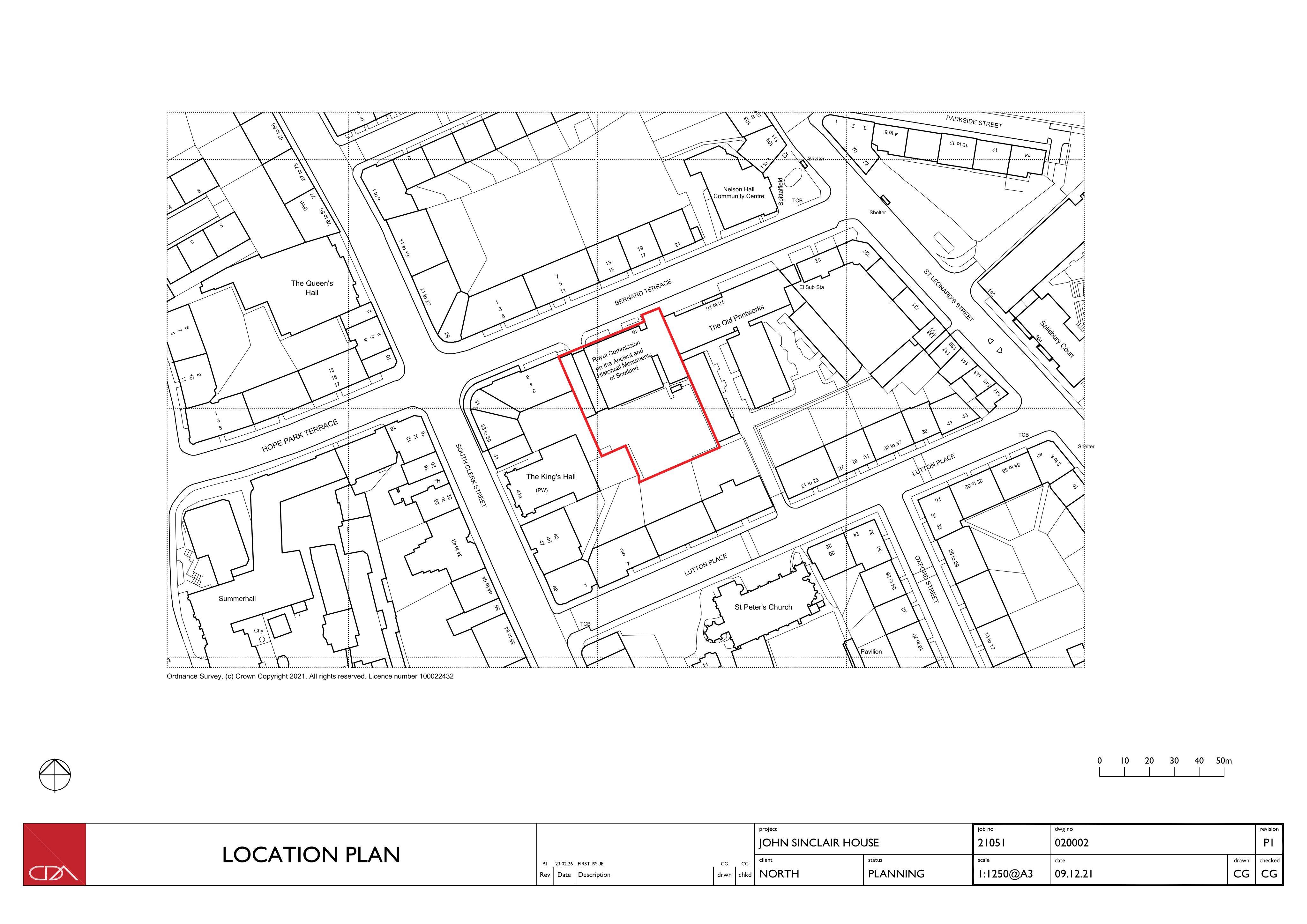 Planning document preview for application 26/03905/PAN, at 16 Bernard Terrace Newington Edinburgh EH8 9NU, showing LOCATION PLAN, page 1