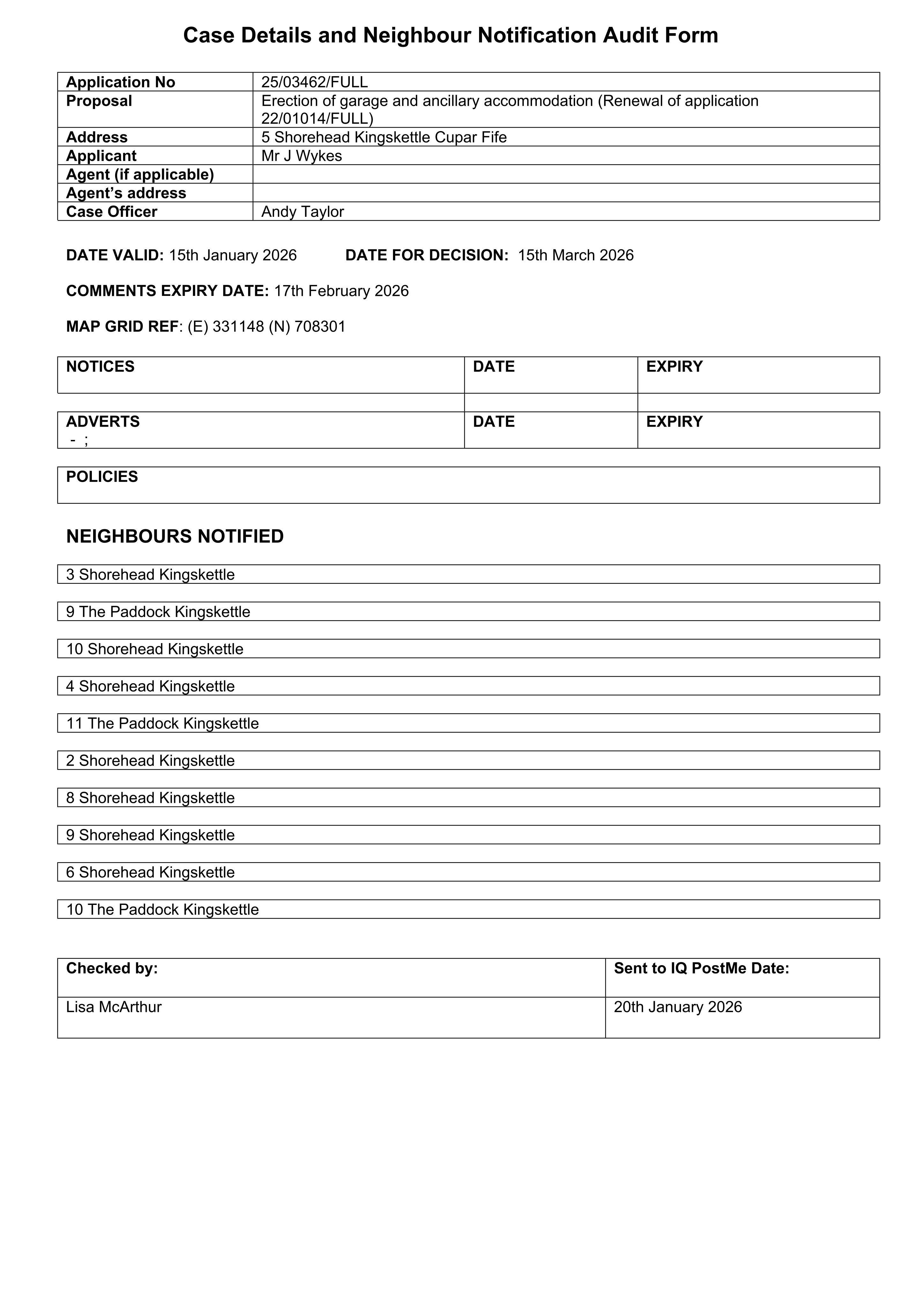Planning document
