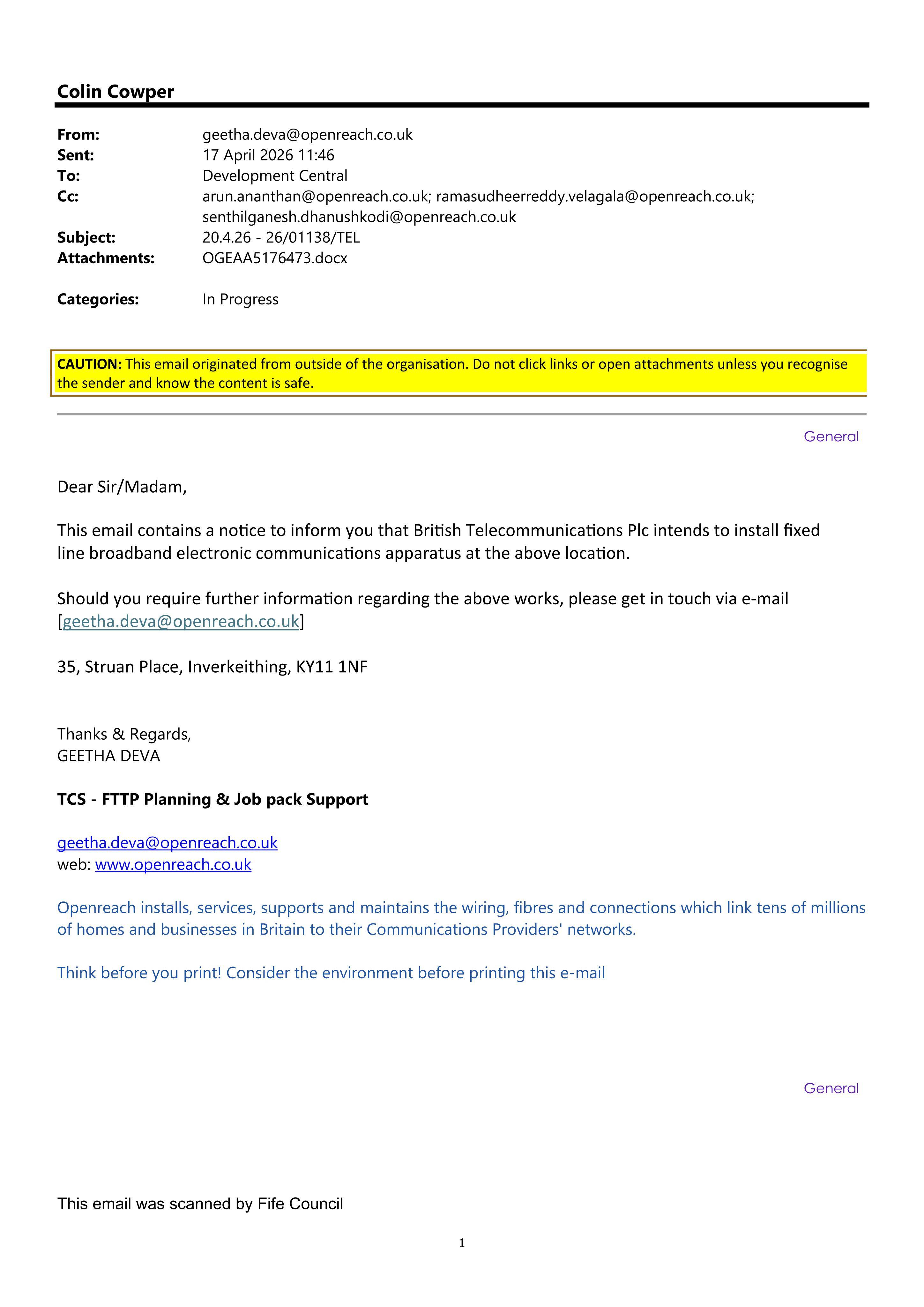 Planning document