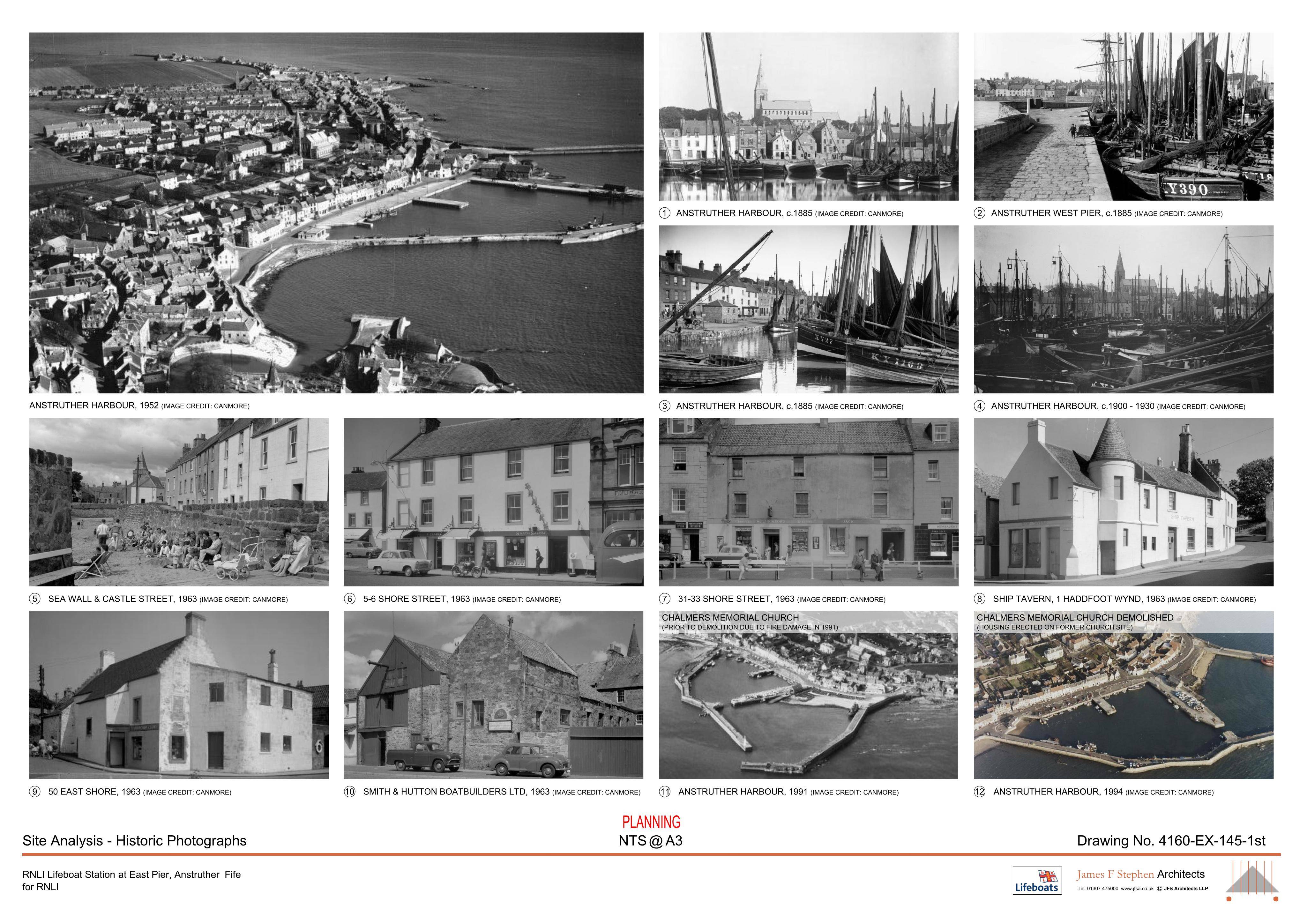 Planning document preview for application 26/02480/CAC, at RNLI Anstruther Lifeboat Station Anstruther Harbour East Shore Anstruther Fife KY10 3AB, showing 26 - SITE ANALYSIS HISTORIC PHOTOGRAPHS, page 1