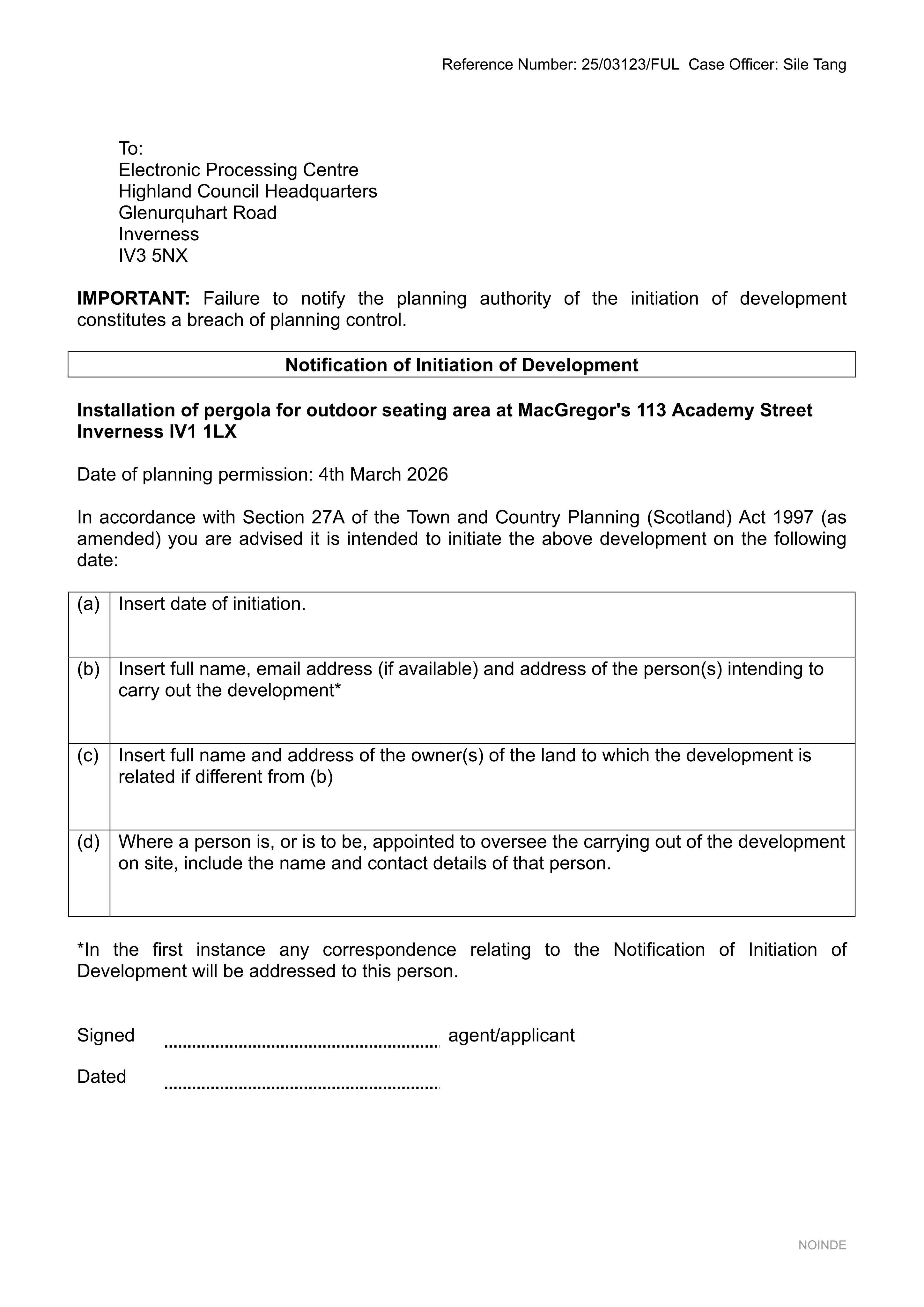 Planning document
