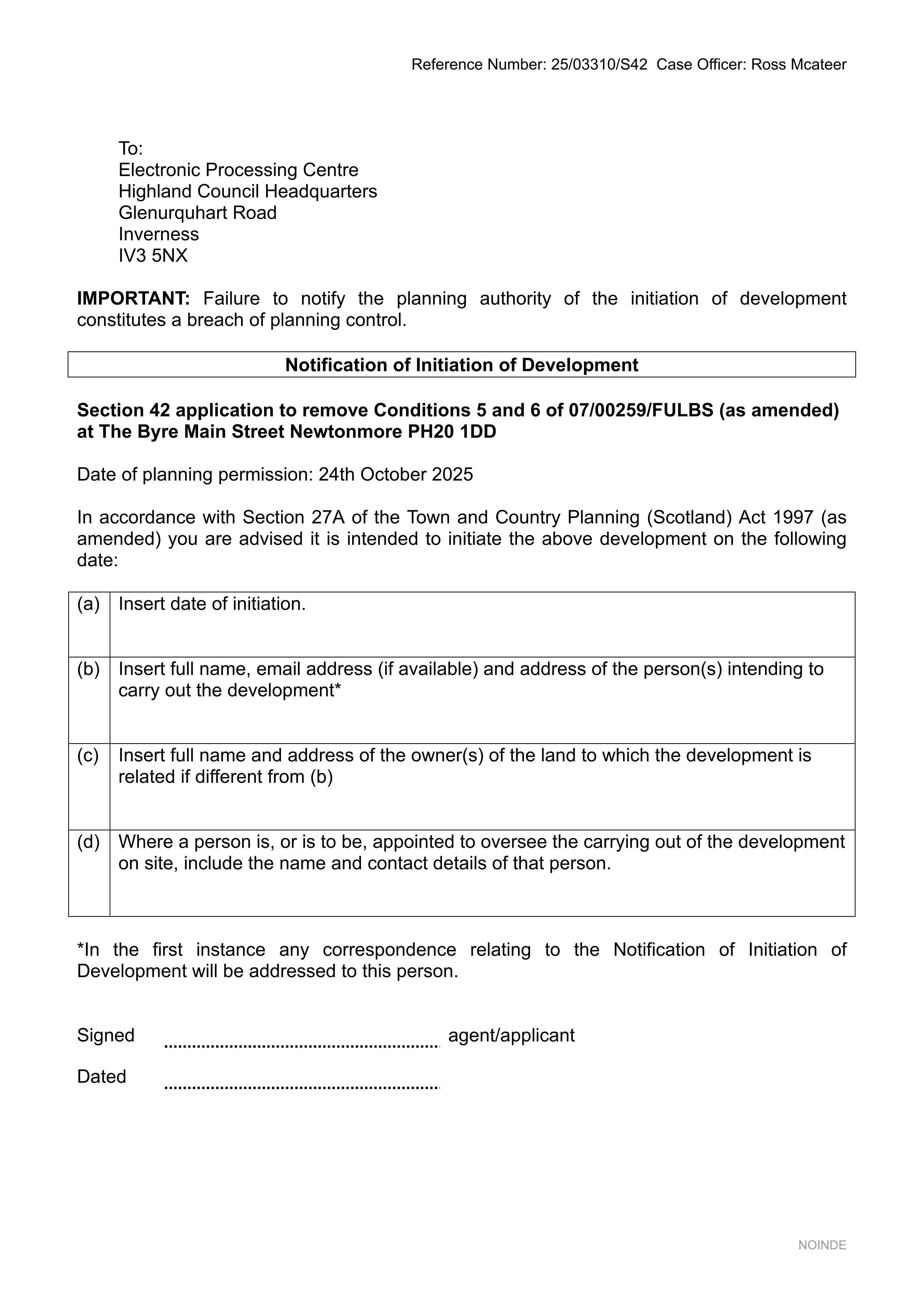Planning document
